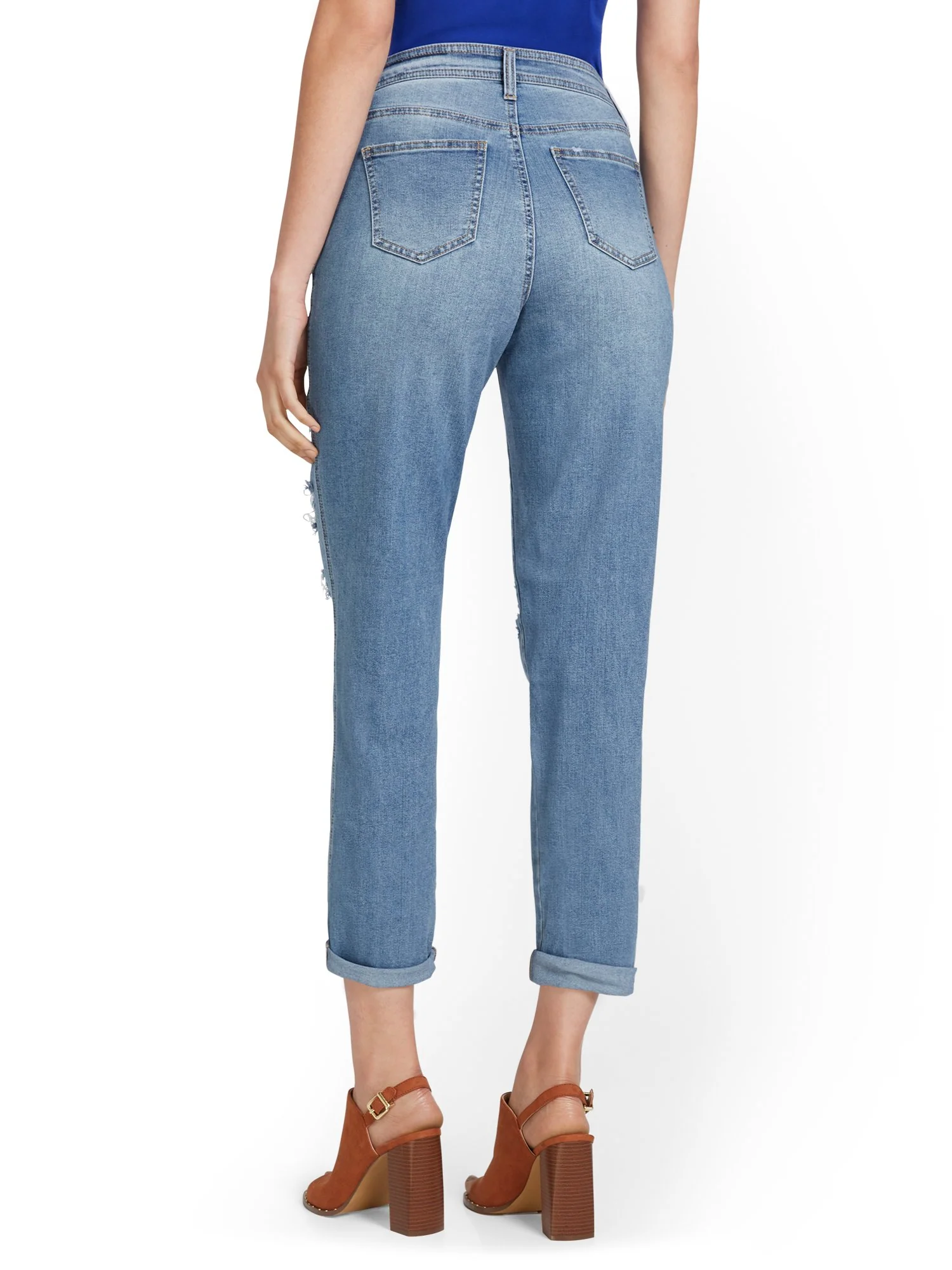 High-Waisted Curvy Dream Boyfriend Jeans - Clinton Wash - Image 4