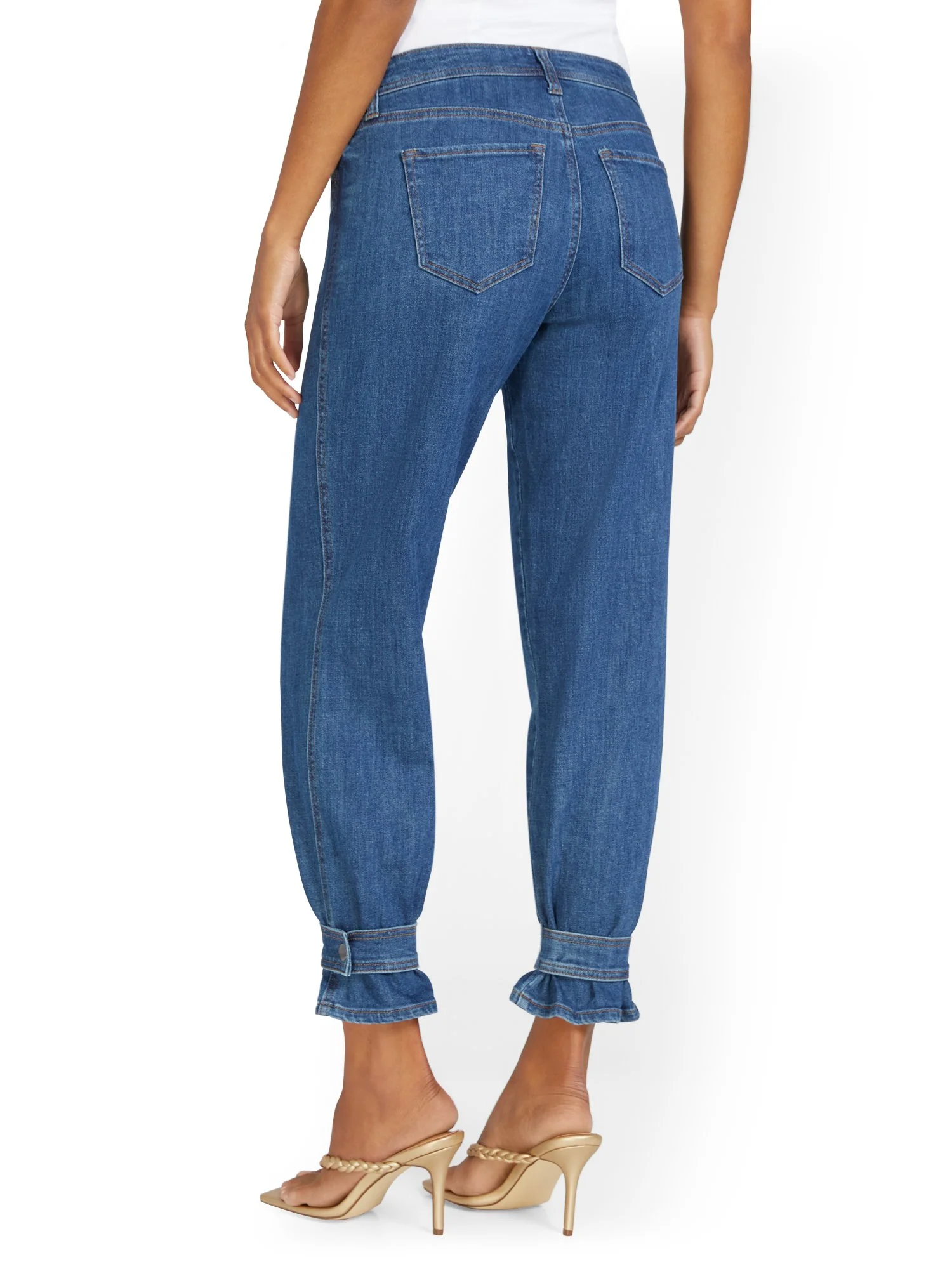 High-Waisted Curvy Dream Boyfriend Jeans - Medium Blue Wash - Image 3