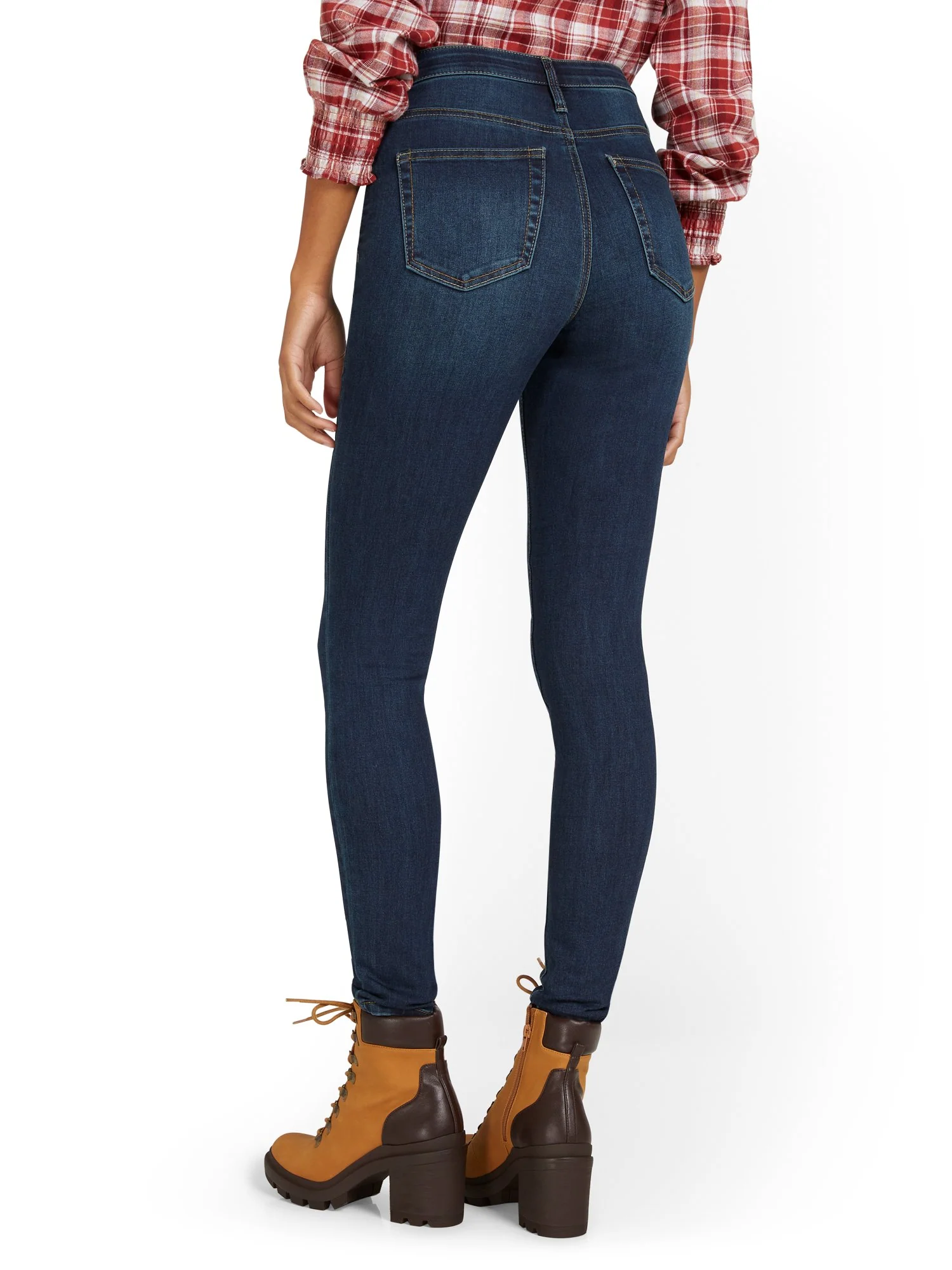 High-Waisted Curvy Essential Skinny Jeans - Moonlight Blue Wash - Image 3