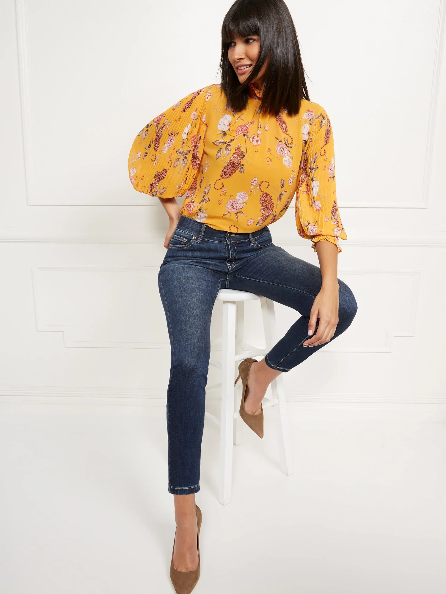 High-Waisted Curvy No-Gap Shaping Super-Skinny Jeans - Blue Hustle