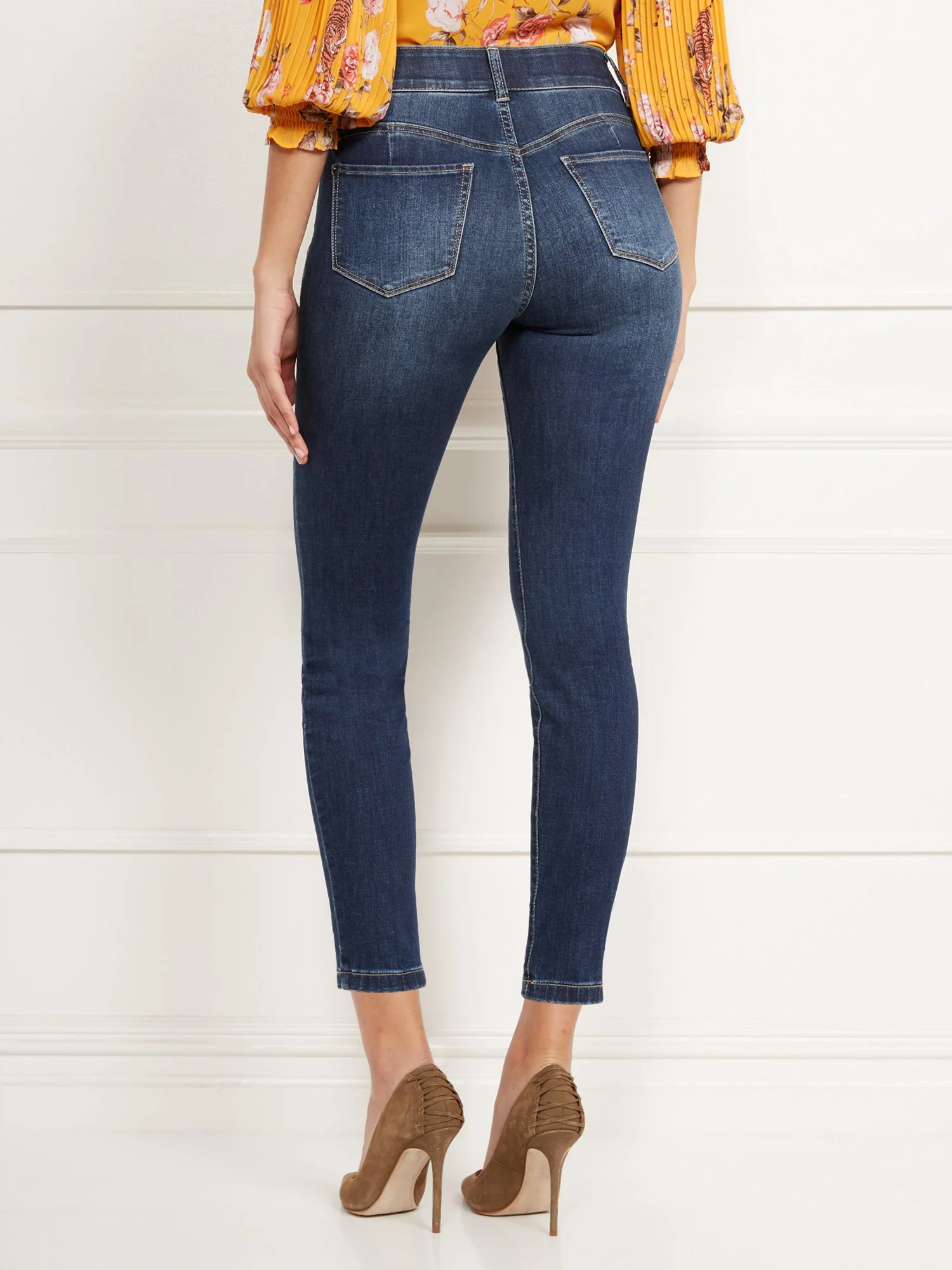High-Waisted Curvy No-Gap Shaping Super-Skinny Jeans - Blue Hustle - Image 21