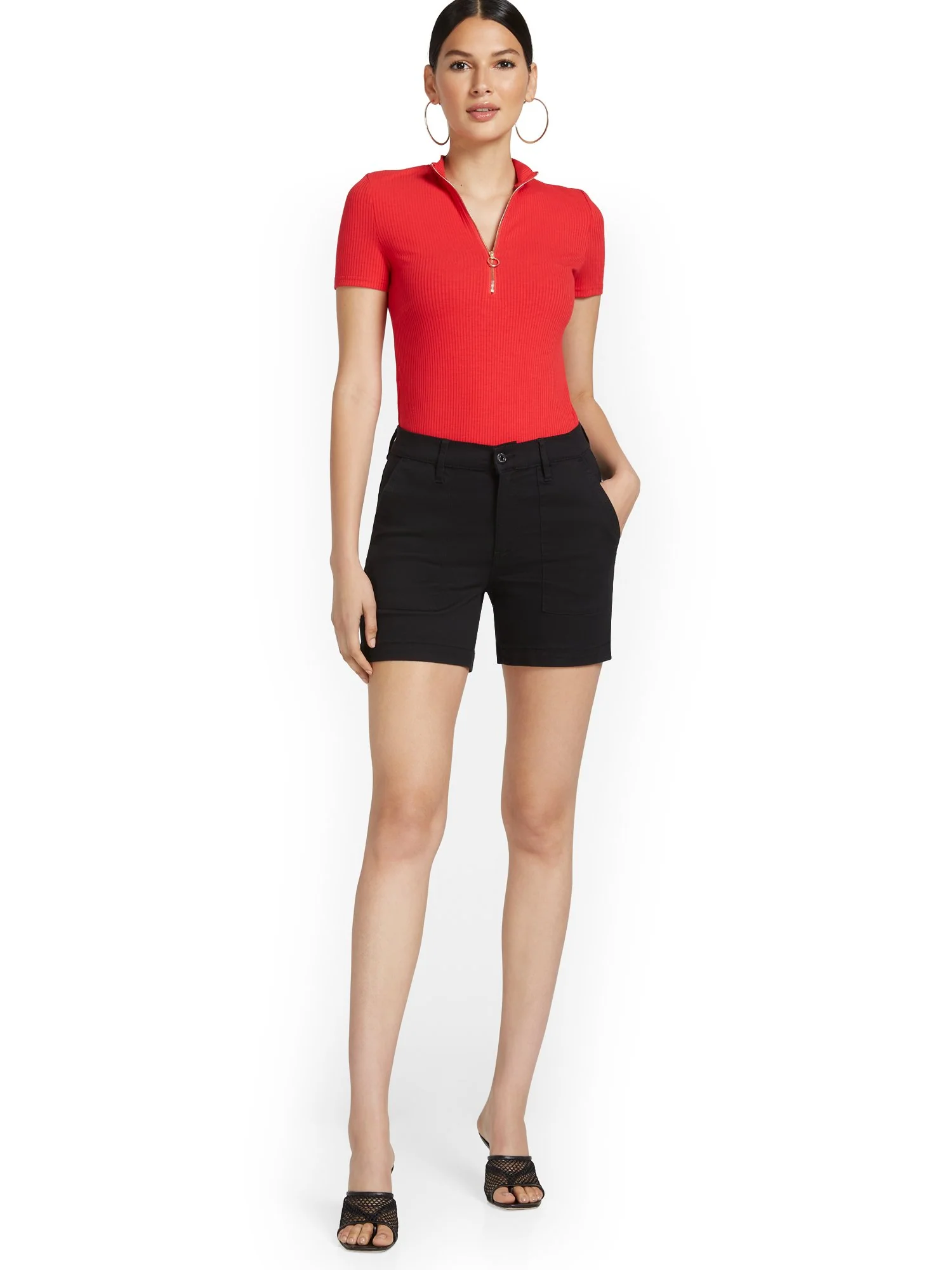 High-Waisted Denim Short - Image 4