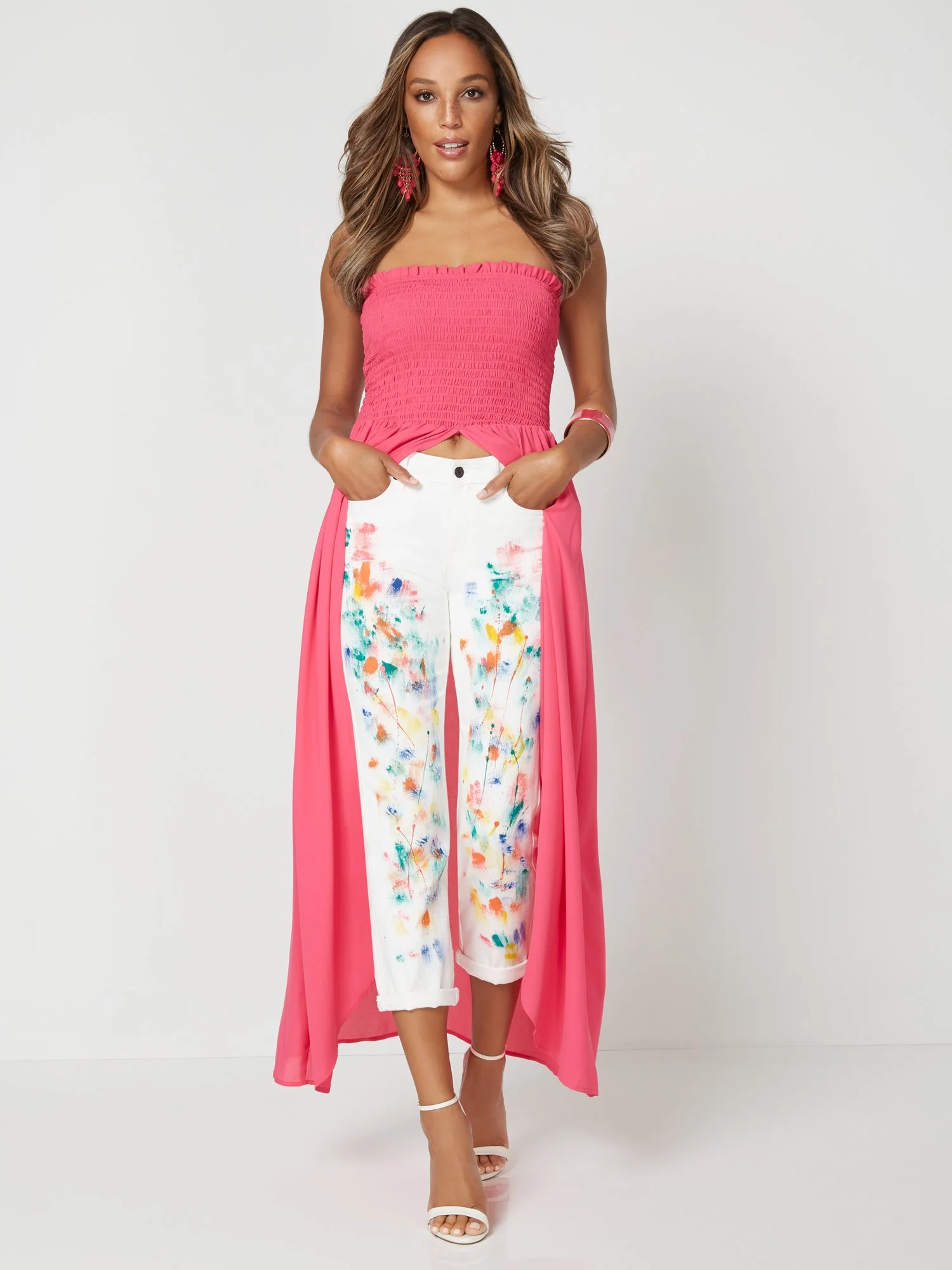 High-Waisted Dream Boyfriend Ankle Jeans - Paint Splatter - Image 5