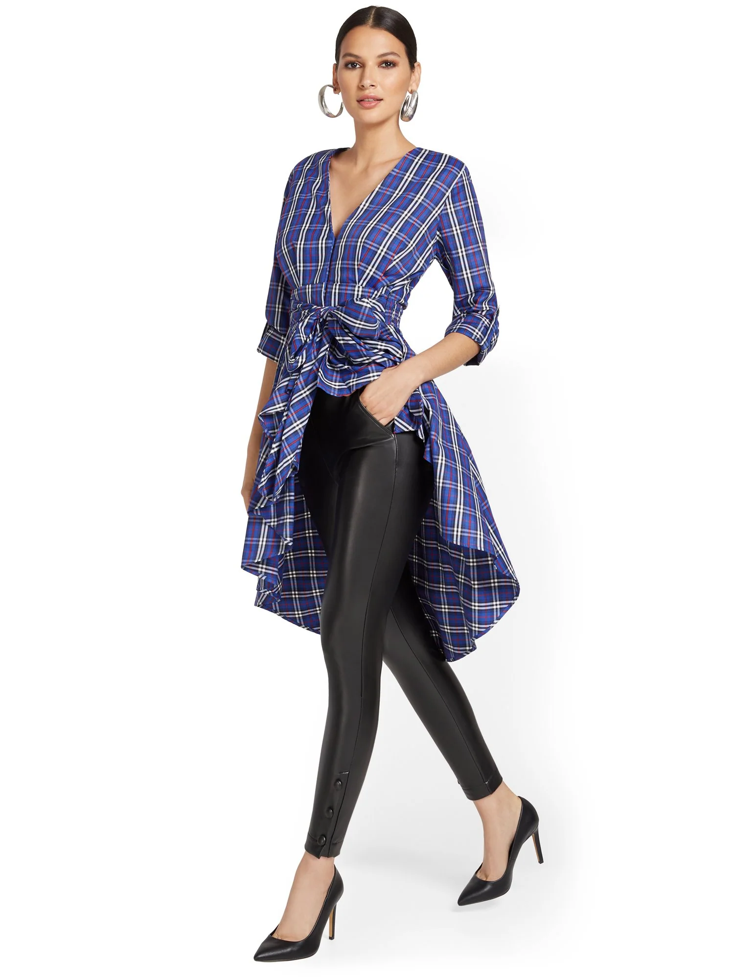 High-Waisted Faux-Leather Legging - Image 4