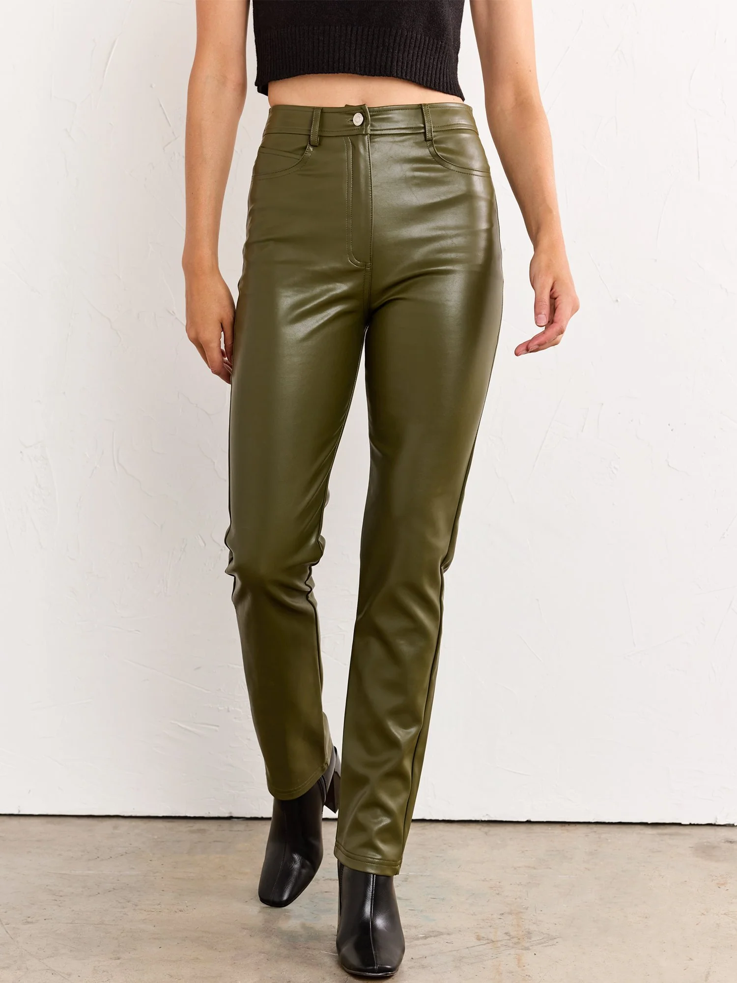 High-Waisted Faux Leather Pant - Edit By Nine - Image 11