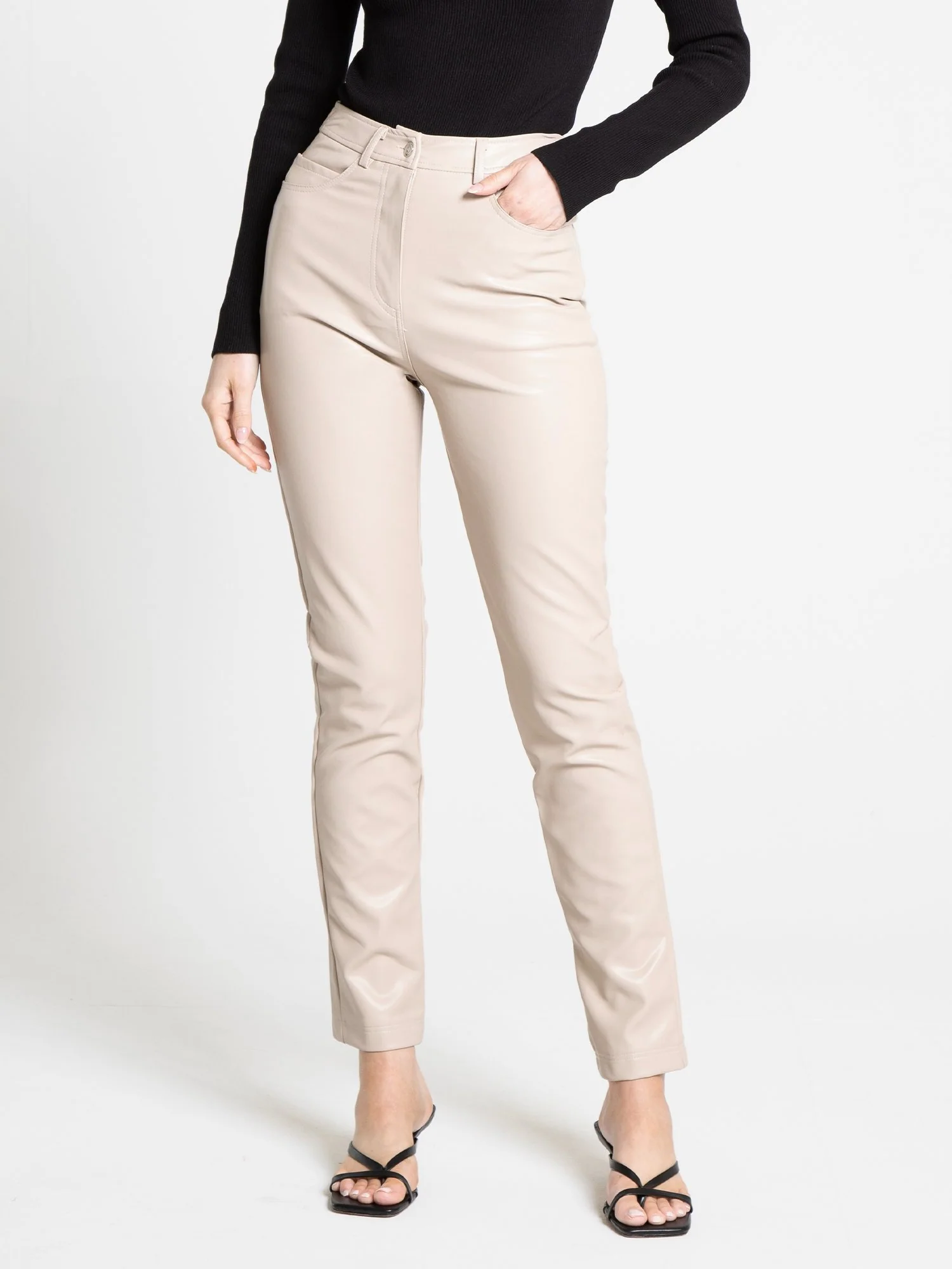 High-Waisted Faux Leather Pant - Edit By Nine - Image 6