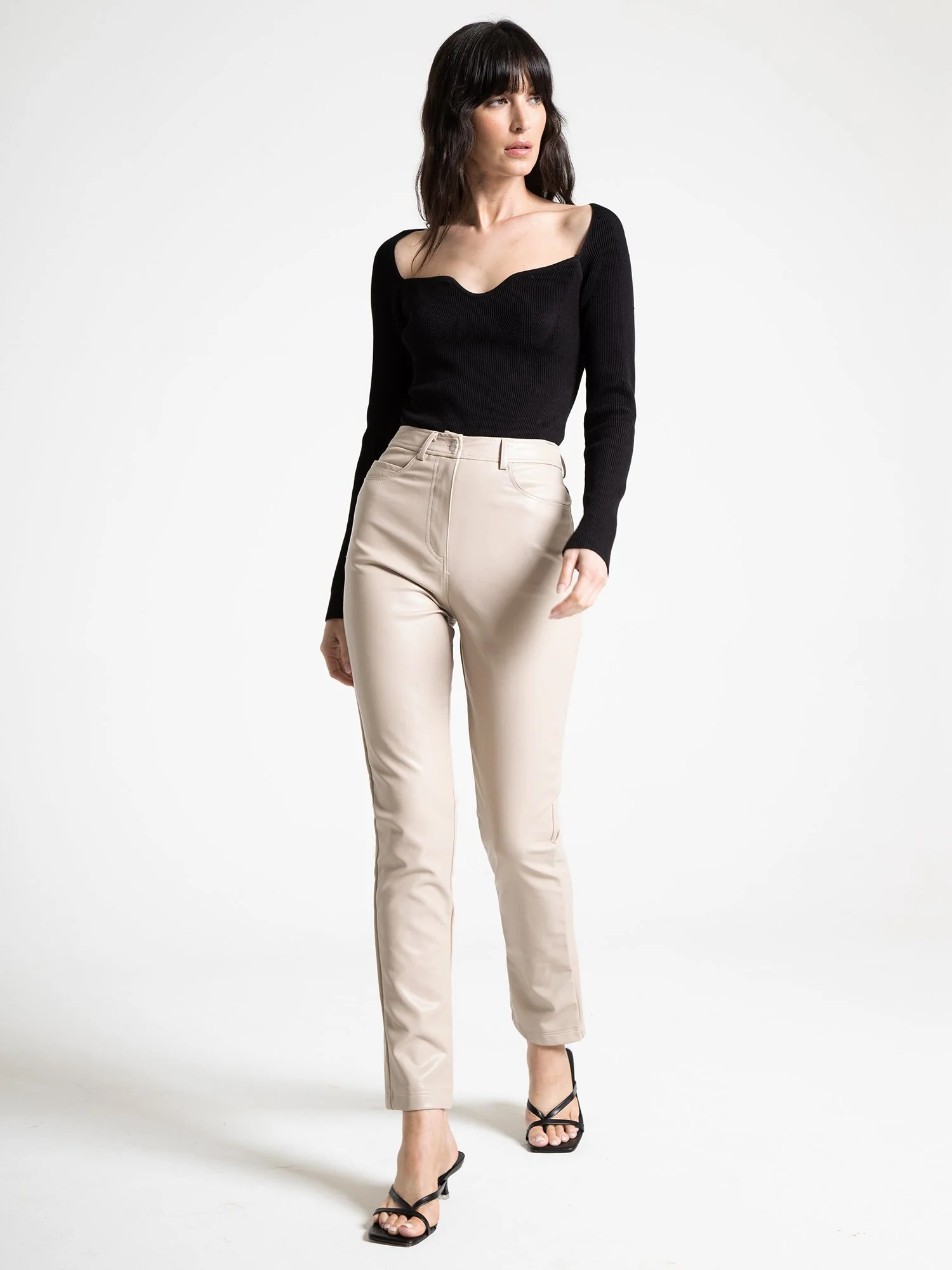 High-Waisted Faux Leather Pant - Edit By Nine - Image 7