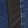 High-Waisted Faux-Leather Snap Wide-Leg Jeans - Dark Wash - Image 4