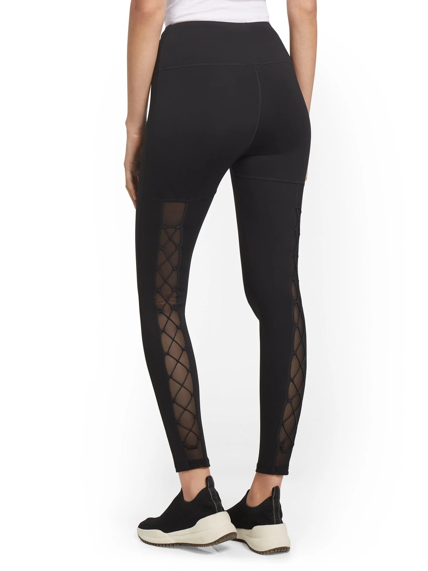 High-Waisted Fishnet-Back Legging - Image 3