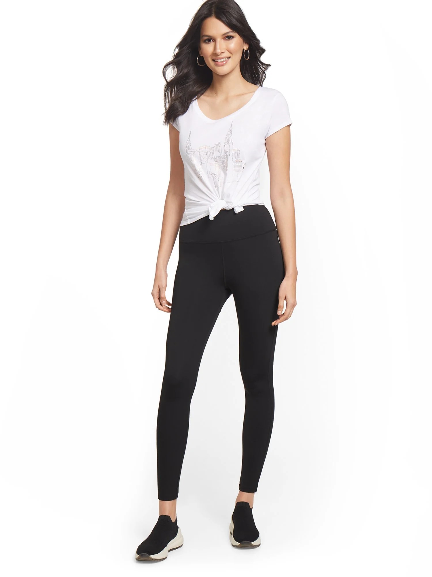 High-Waisted Fishnet-Back Legging - Image 5