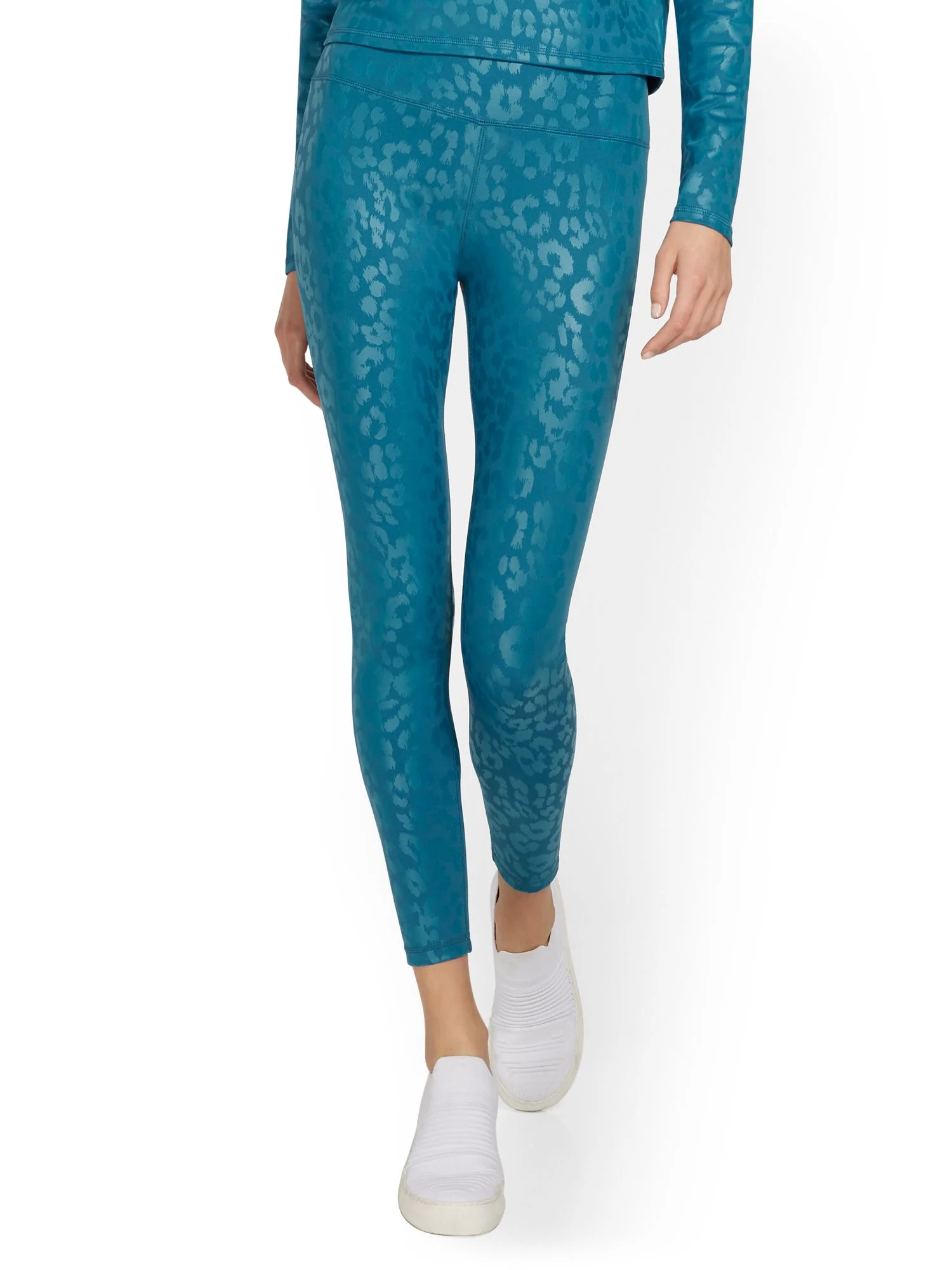 High-Waisted Foil Leopard-Print Pocket Legging - Image 7