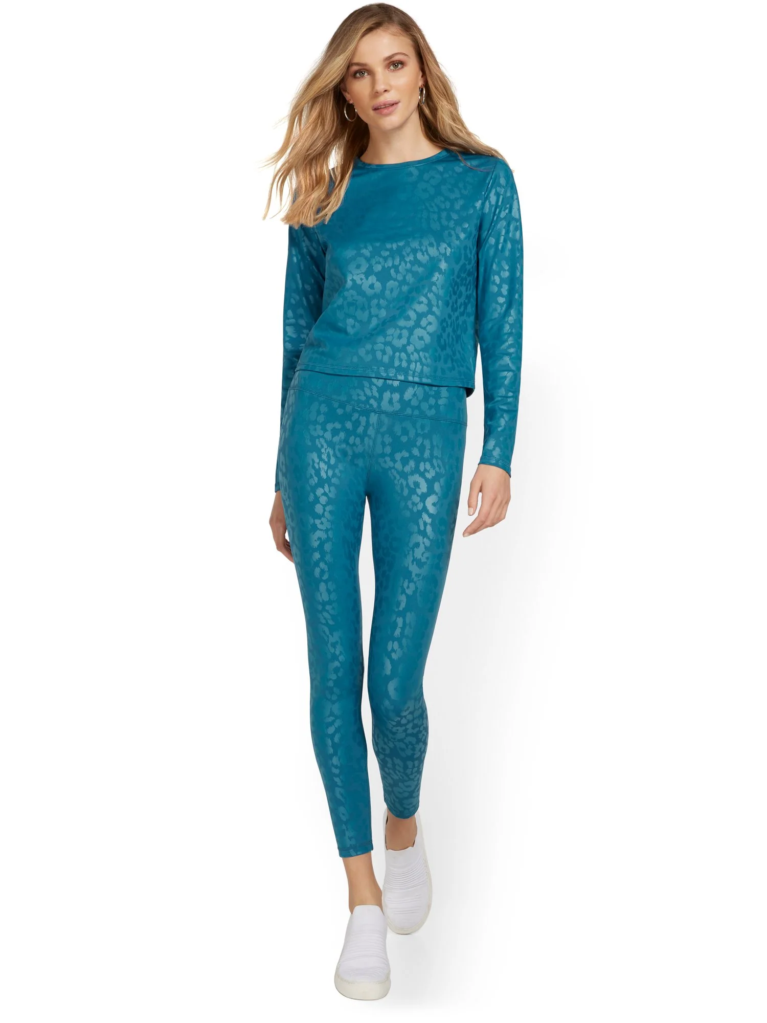 High-Waisted Foil Leopard-Print Pocket Legging - Image 9