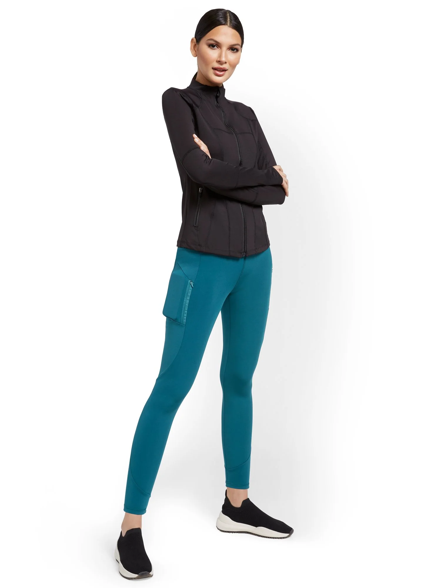 High-Waisted Geometric Seam 7/8 Legging - Image 21