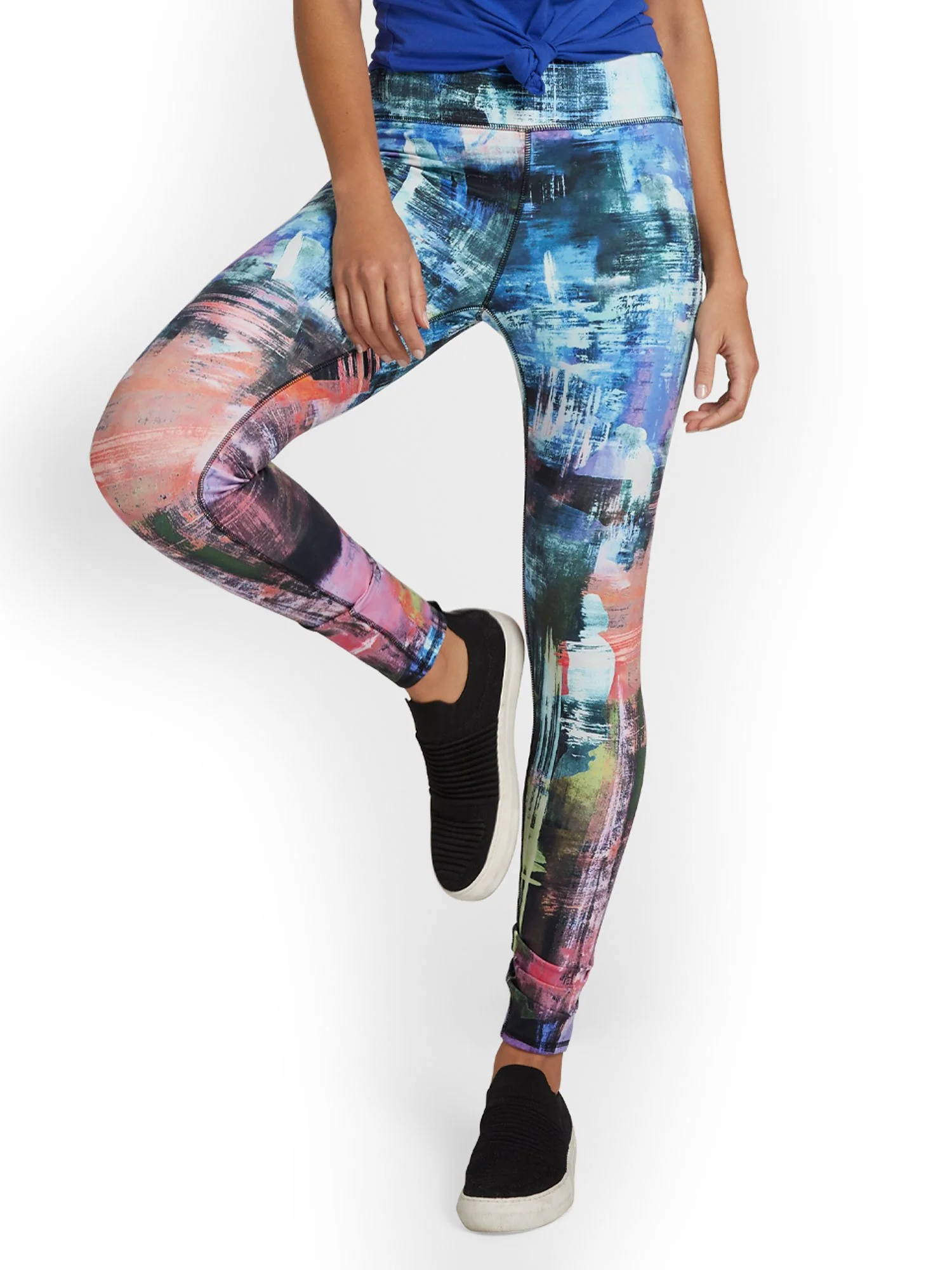 High-Waisted Graffiti-Print Pocket Legging - City Contour