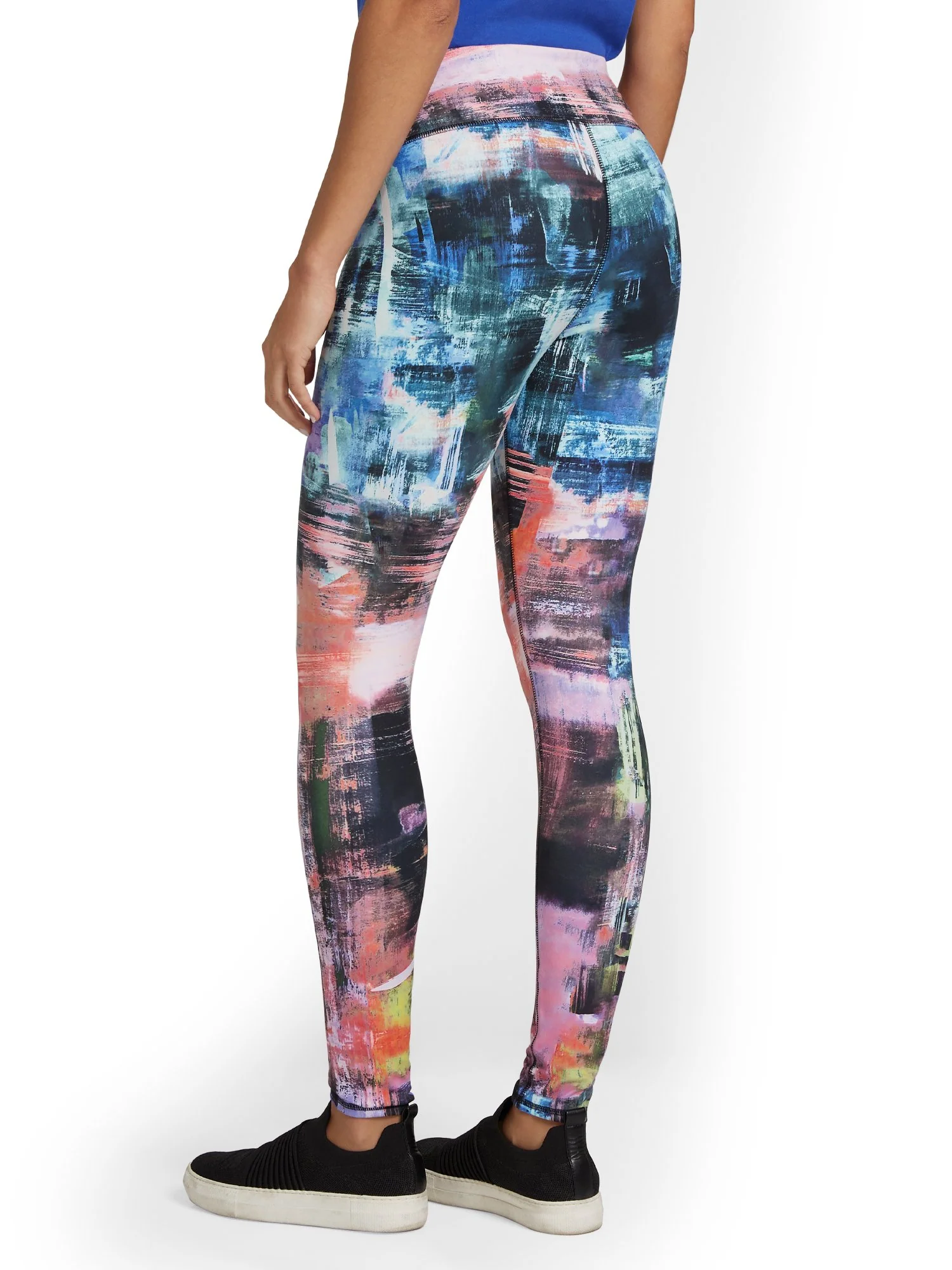 High-Waisted Graffiti-Print Pocket Legging - City Contour - Image 3
