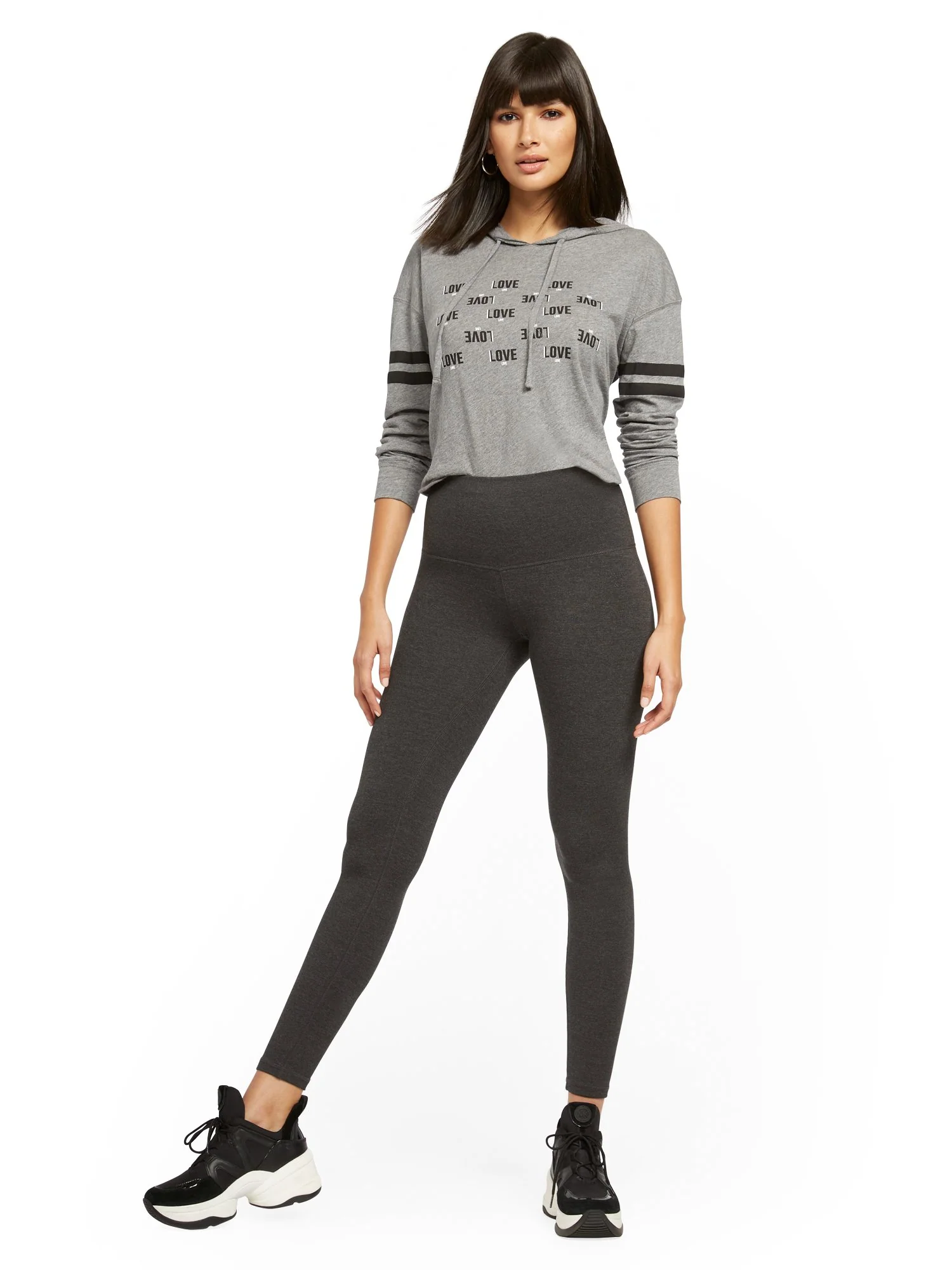 High-Waisted Grey Yoga Legging - Image 5