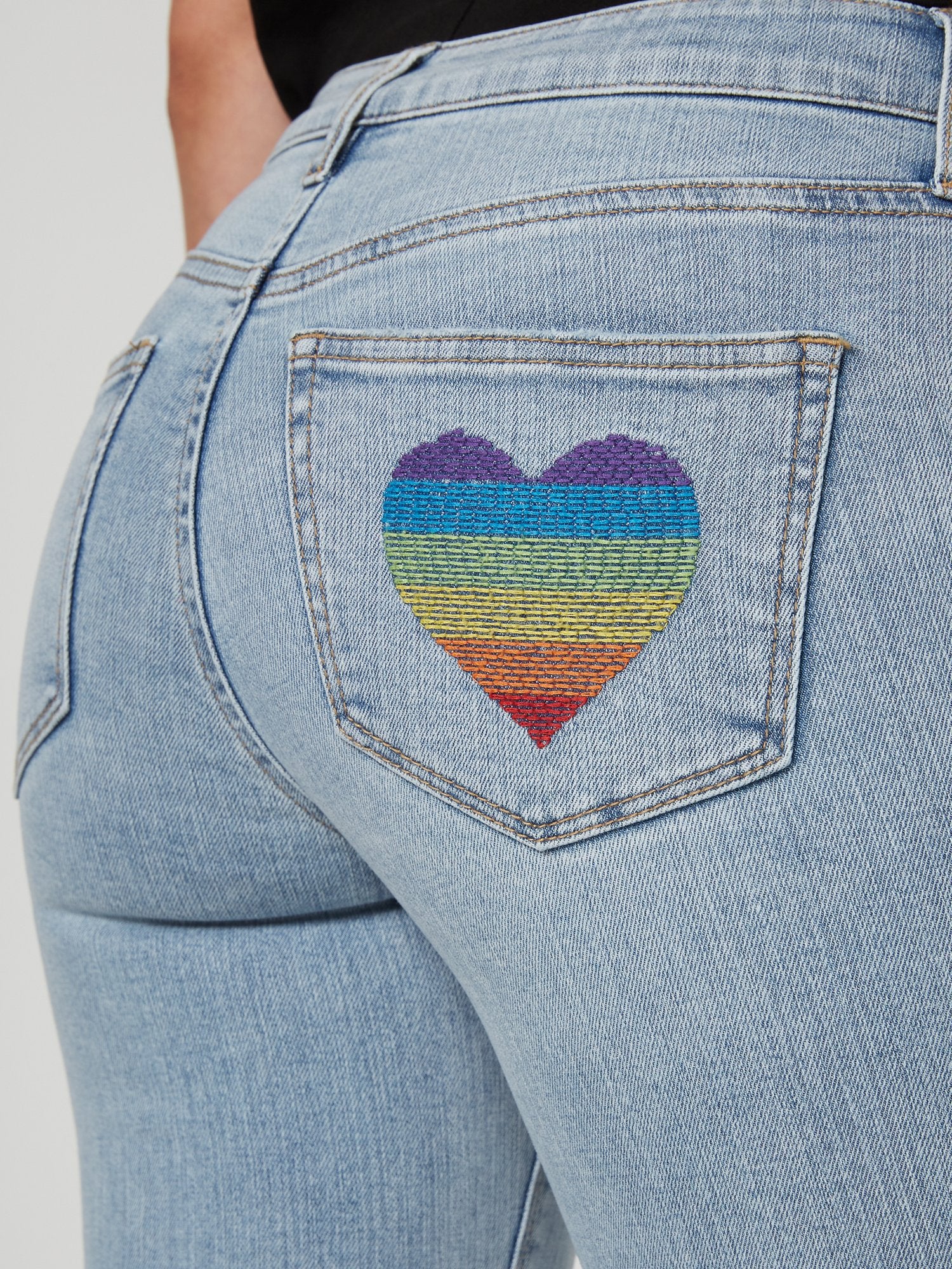 High-Waisted Heart Patch Ankle Skinny Jeans - Image 4