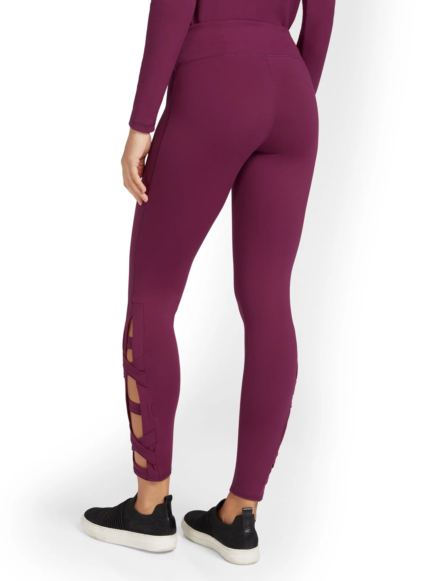 High-Waisted Lace-Hem Pocket Legging - City Contour - Image 3