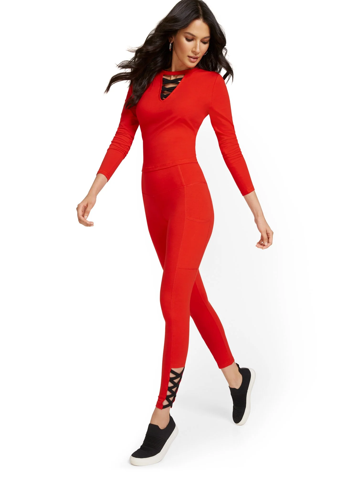 High-Waisted Lace-Up Pocket Legging - Image 5