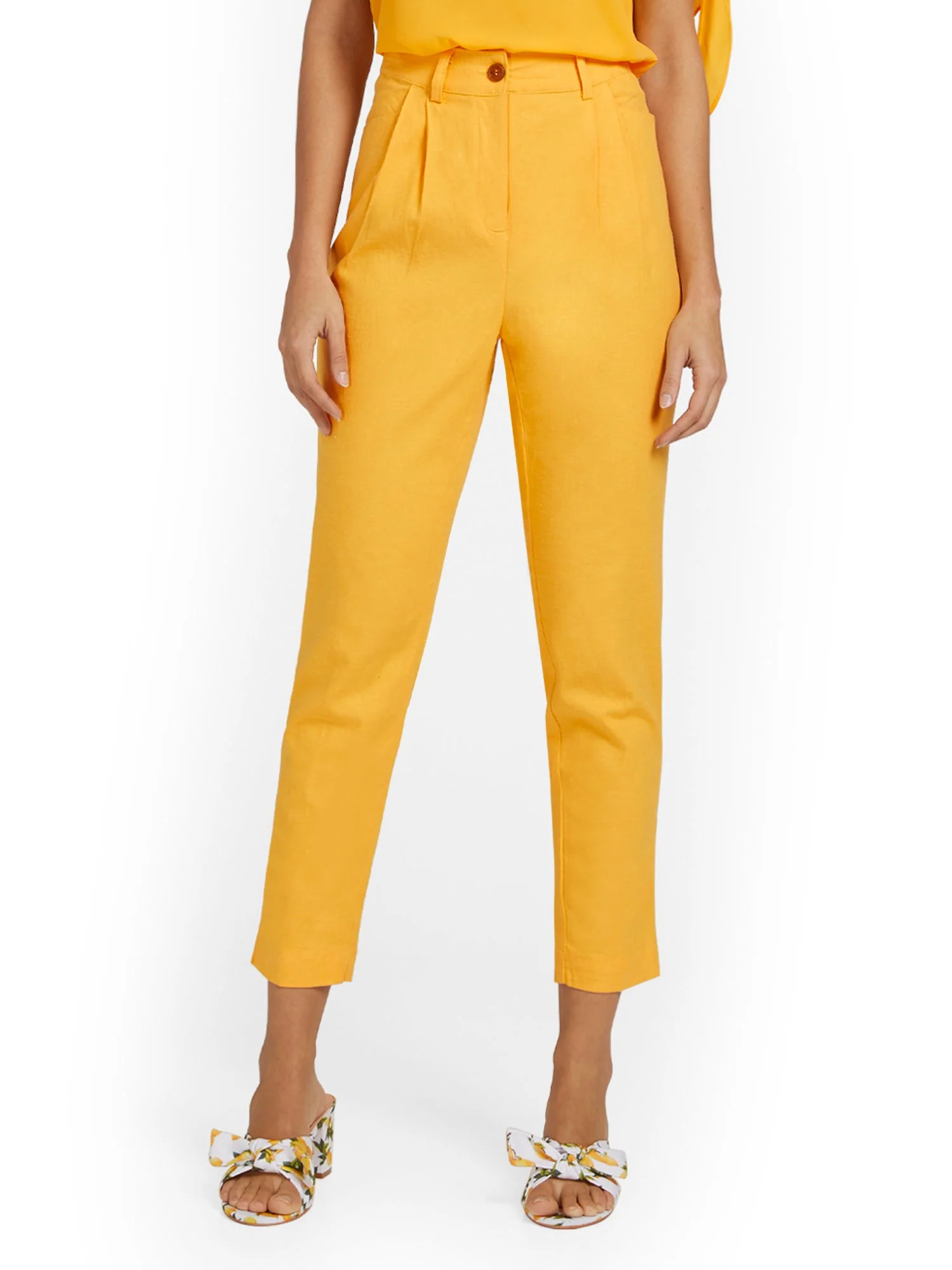 High-Waisted Linen-Blend Ankle Pant - Image 11