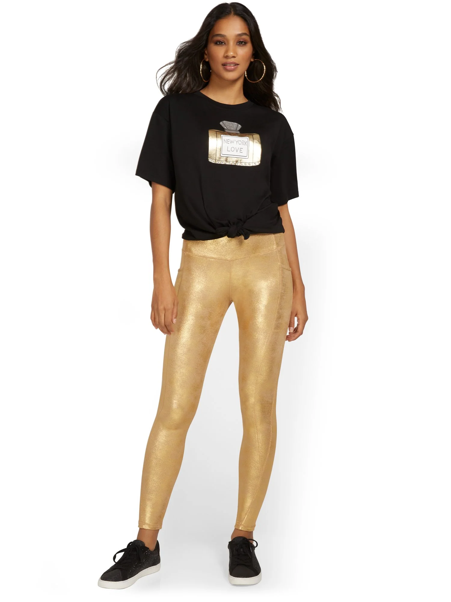 High-Waisted Metallic Pocket Legging - Image 4