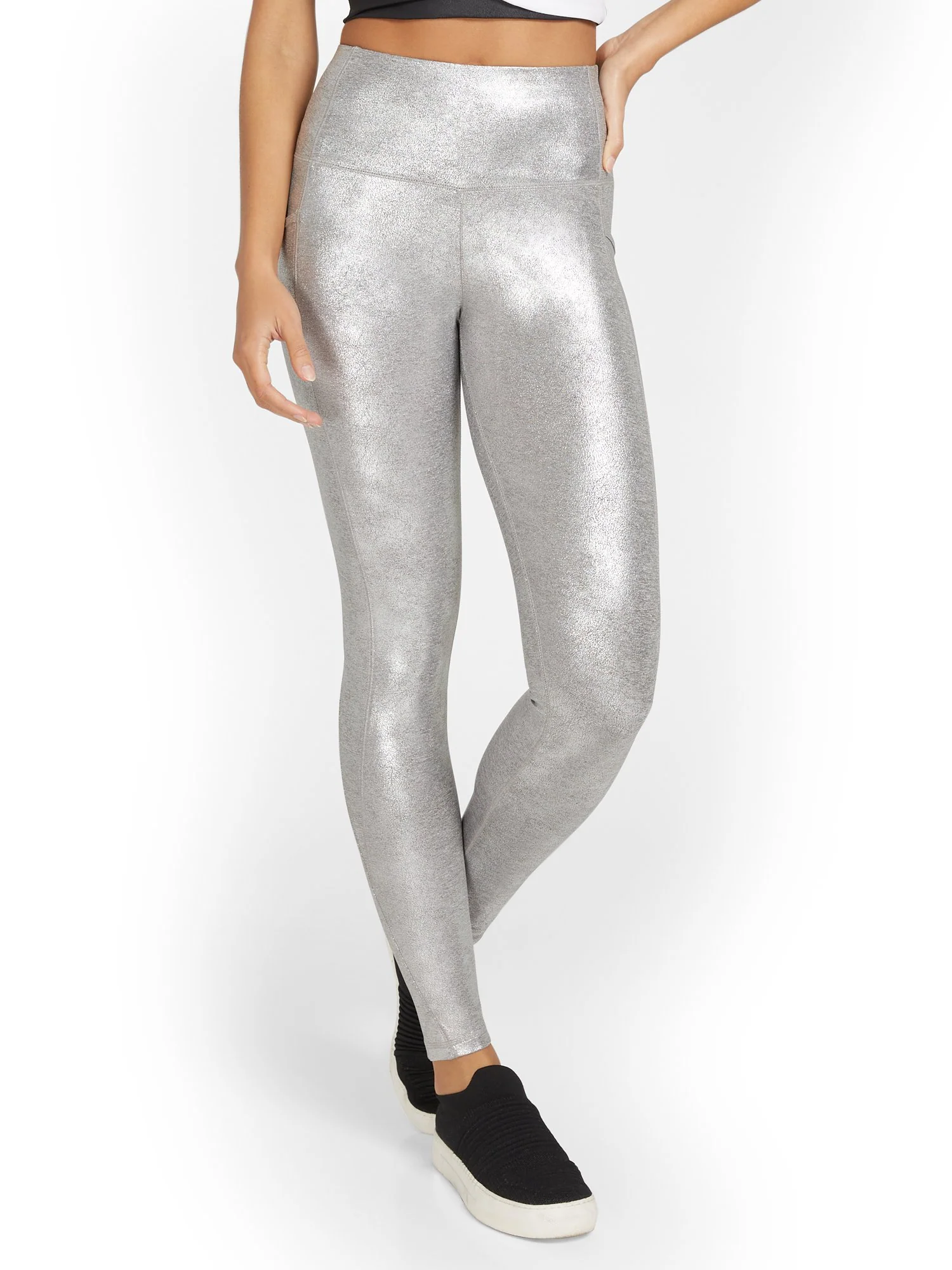 High-Waisted Metallic Pocket Legging - Image 7