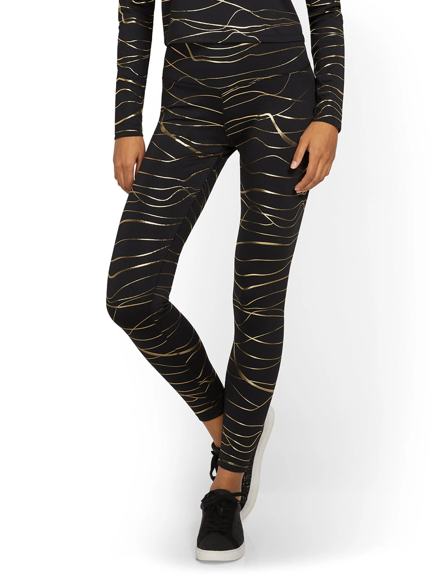 High-Waisted Metallic-Print Pocket Legging - Image 2