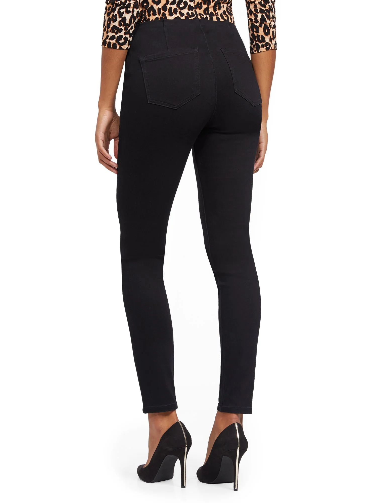 High-Waisted No-Gap Pull-On Legging - Black - Image 3