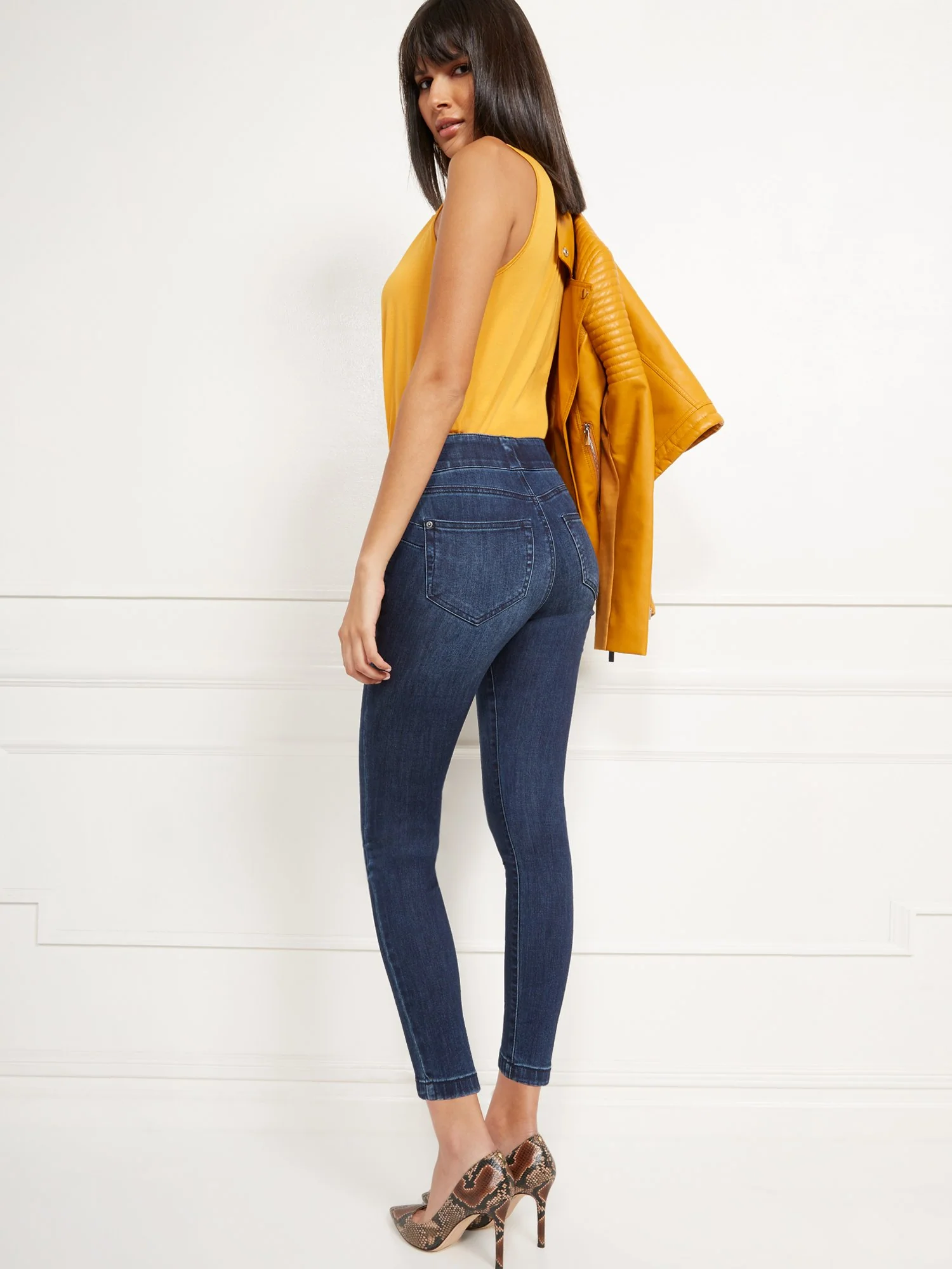 High-Waisted No-Gap Pull-On Legging - Blue Tease