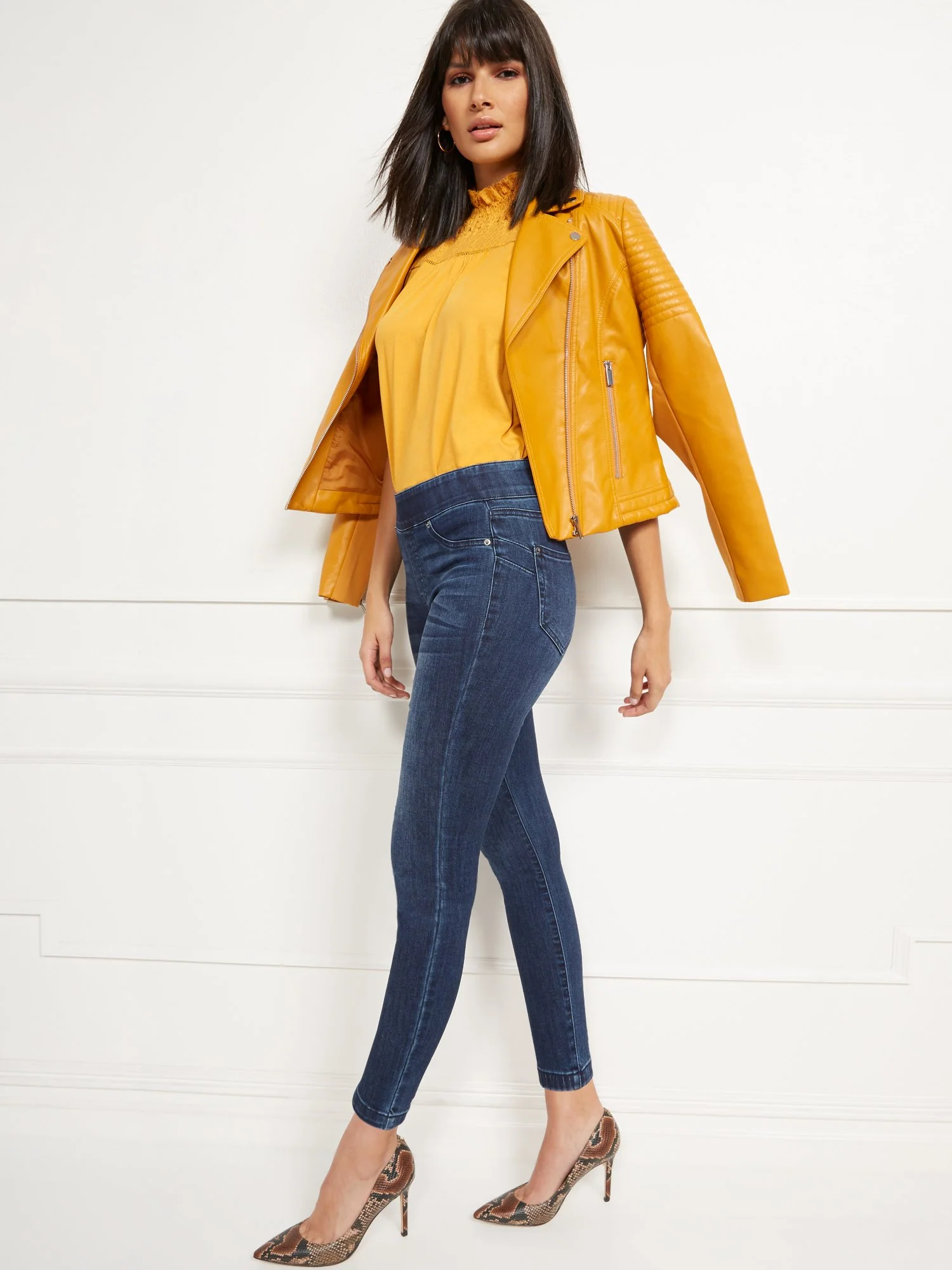 High-Waisted No-Gap Pull-On Legging - Blue Tease - Image 4