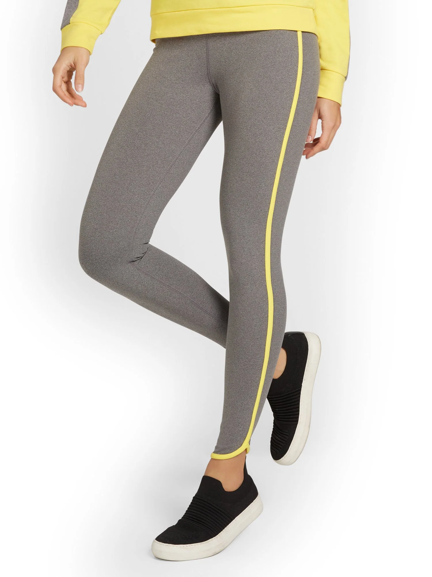 High-Waisted Piped Dolphin-Hem Pocket Legging - City Contour - Image 2