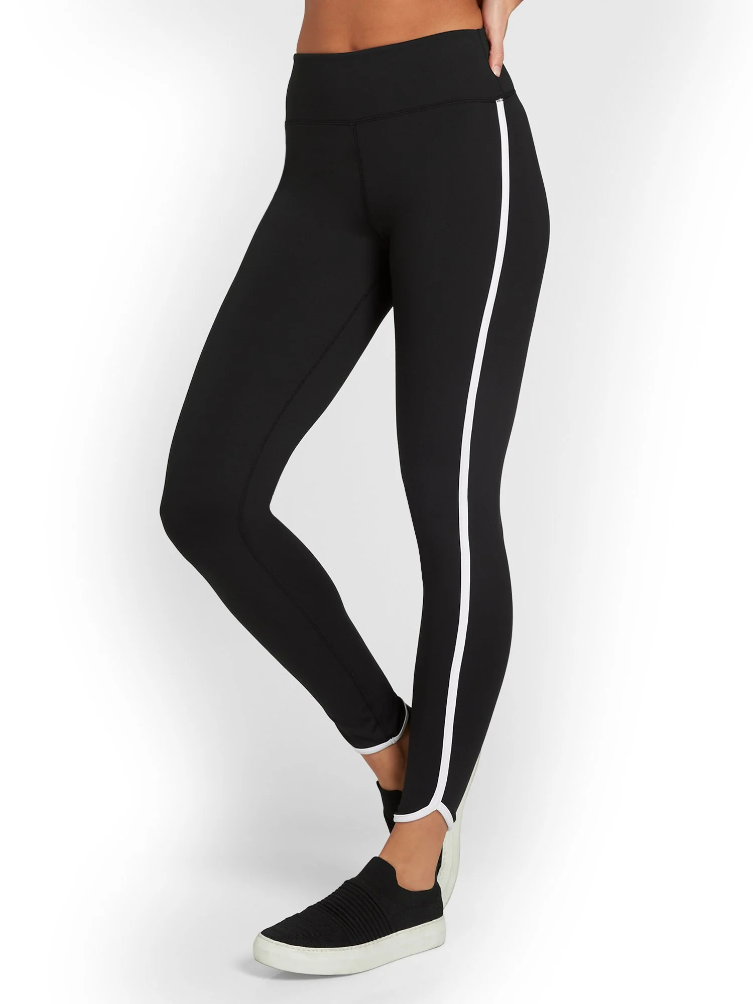 High-Waisted Piped Dolphin-Hem Pocket Legging - City Contour - Image 2