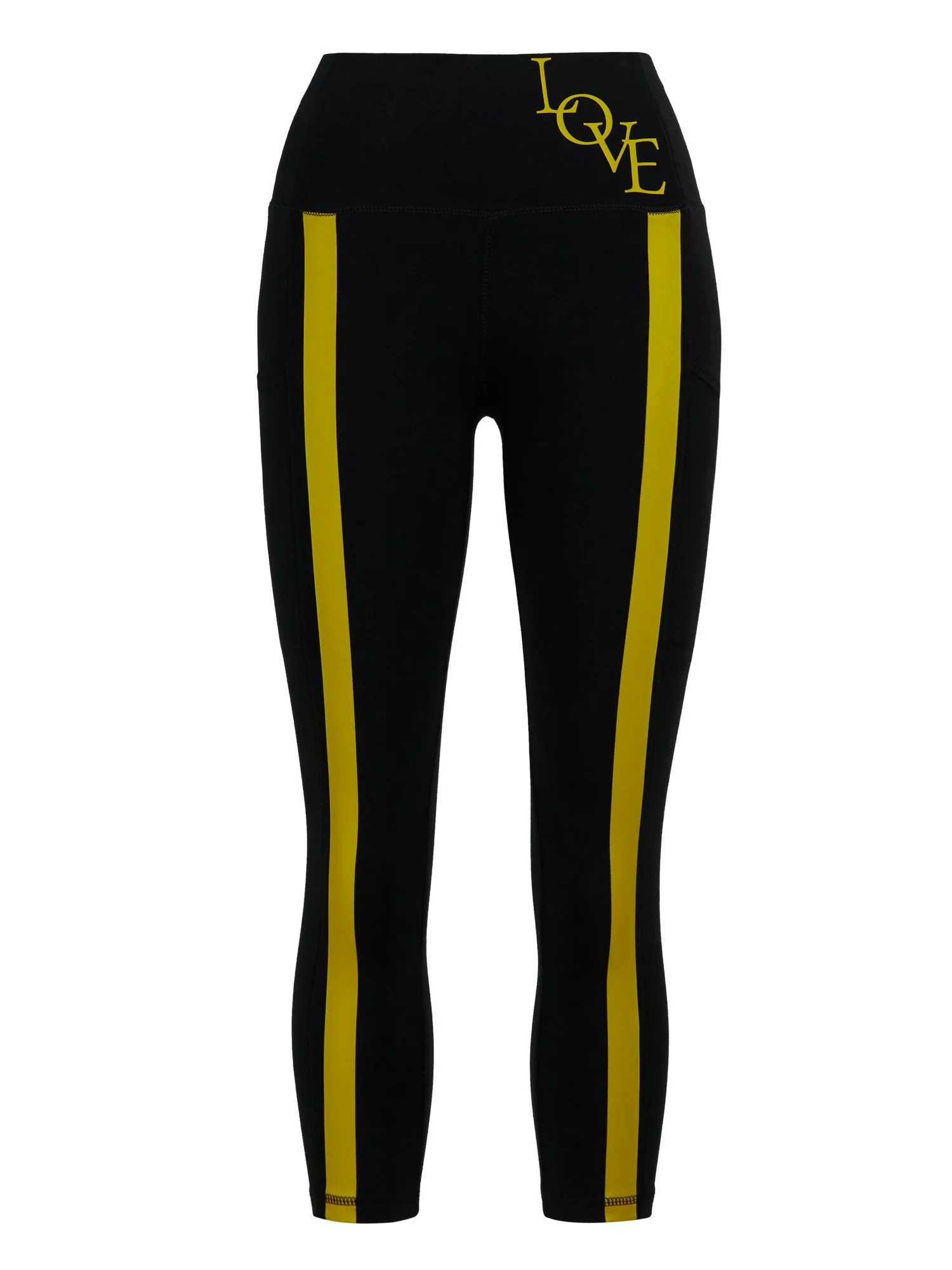High-Waisted Pocket Capri Legging - Love Print - Image 2