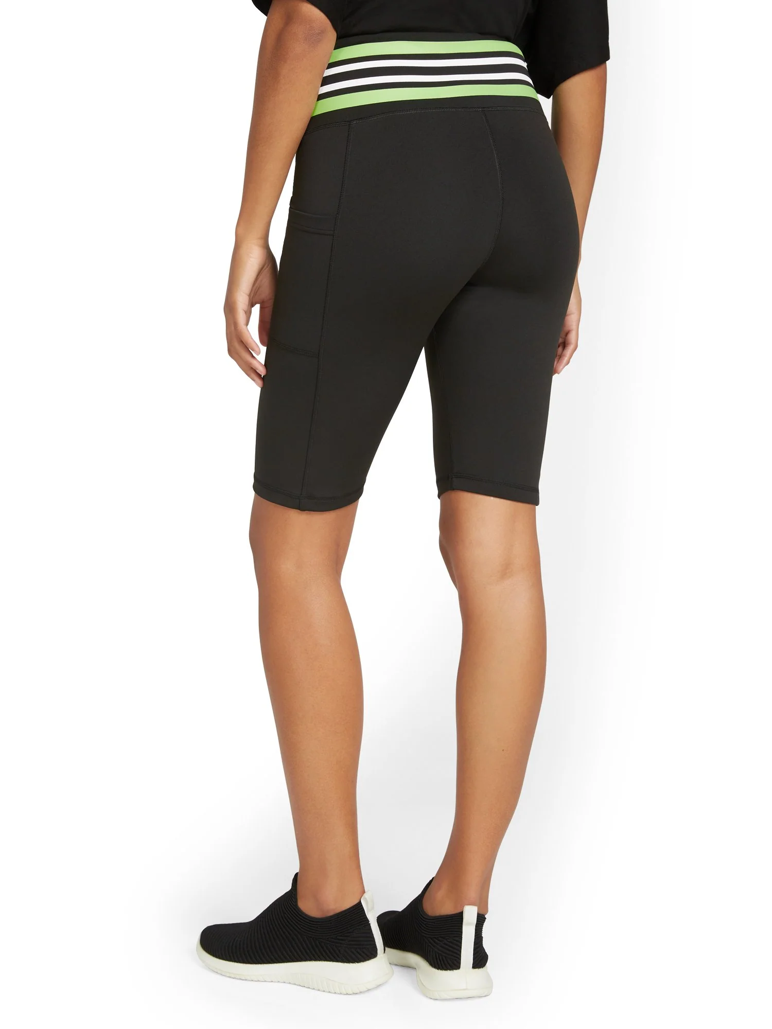 High-Waisted Pocket Stripe Bike Short - Image 3