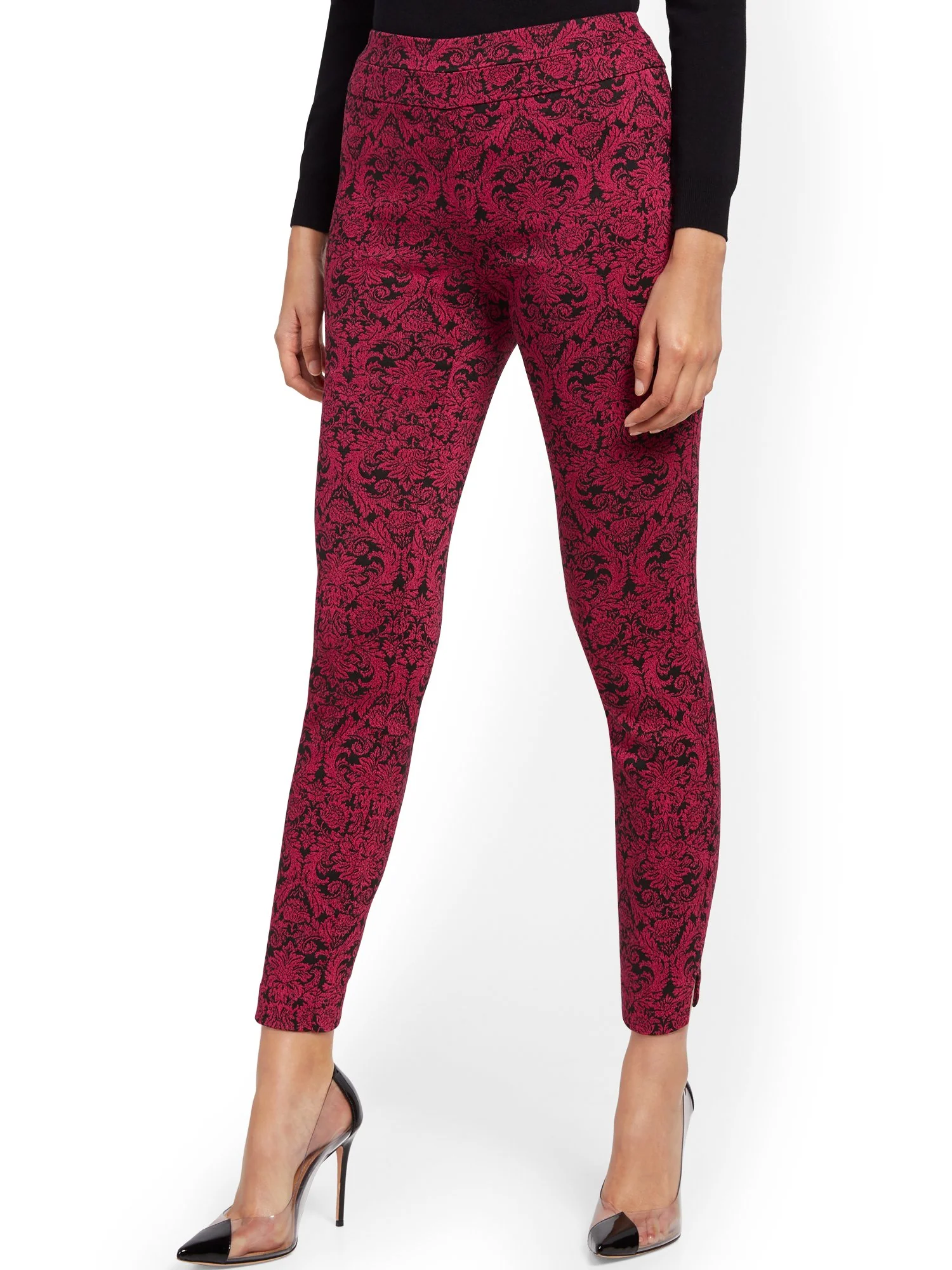 High-Waisted Pull-On Slim Leg Pant - 7th Avenue - Image 4