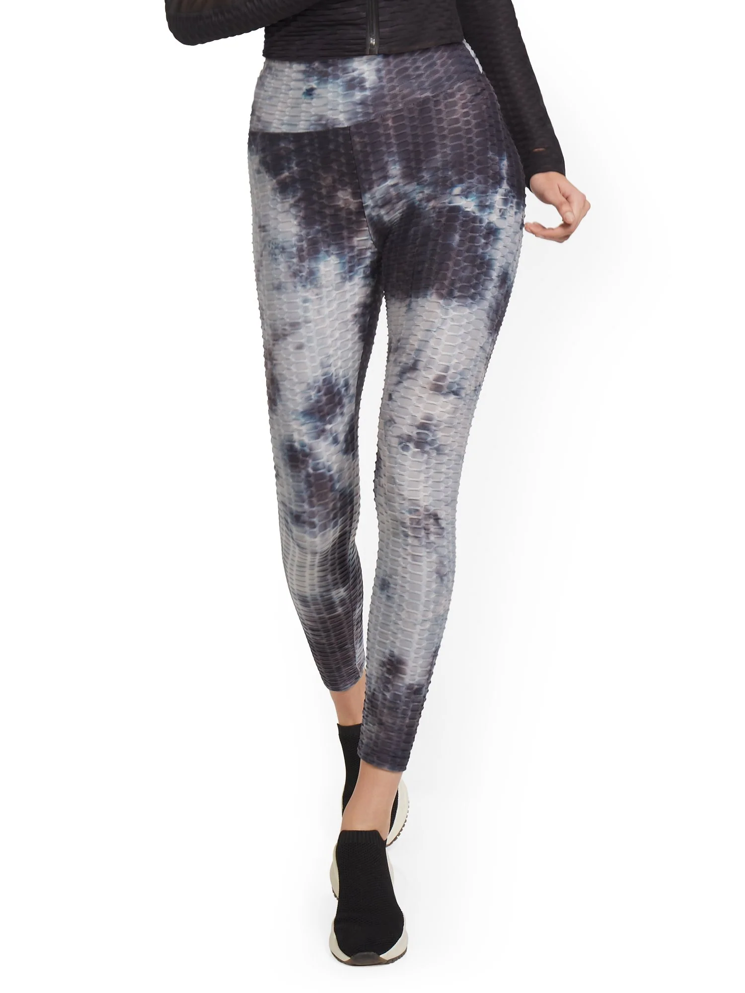 High-Waisted Shirred Tie-Dye Legging - Image 2