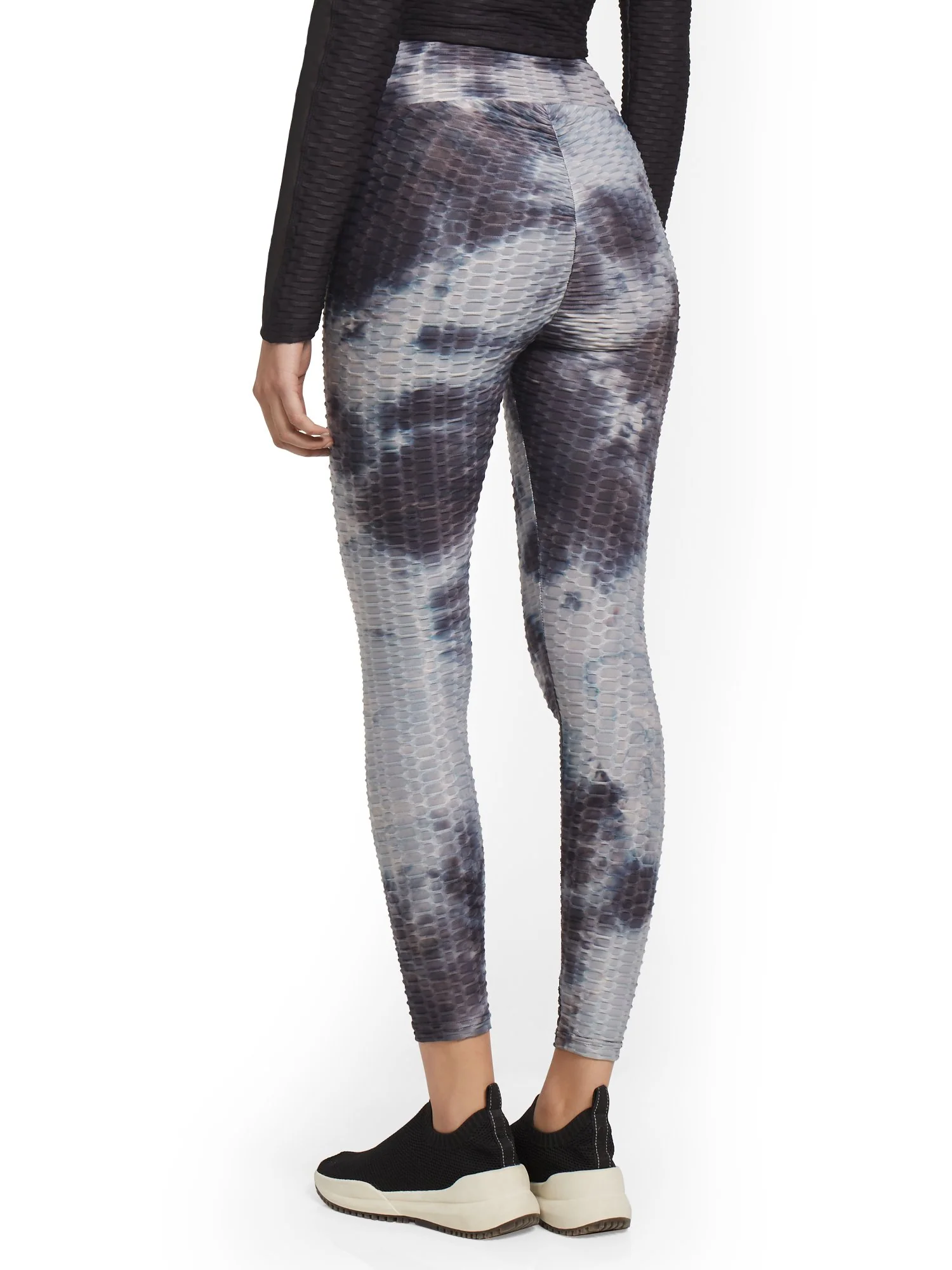 High-Waisted Shirred Tie-Dye Legging - Image 3