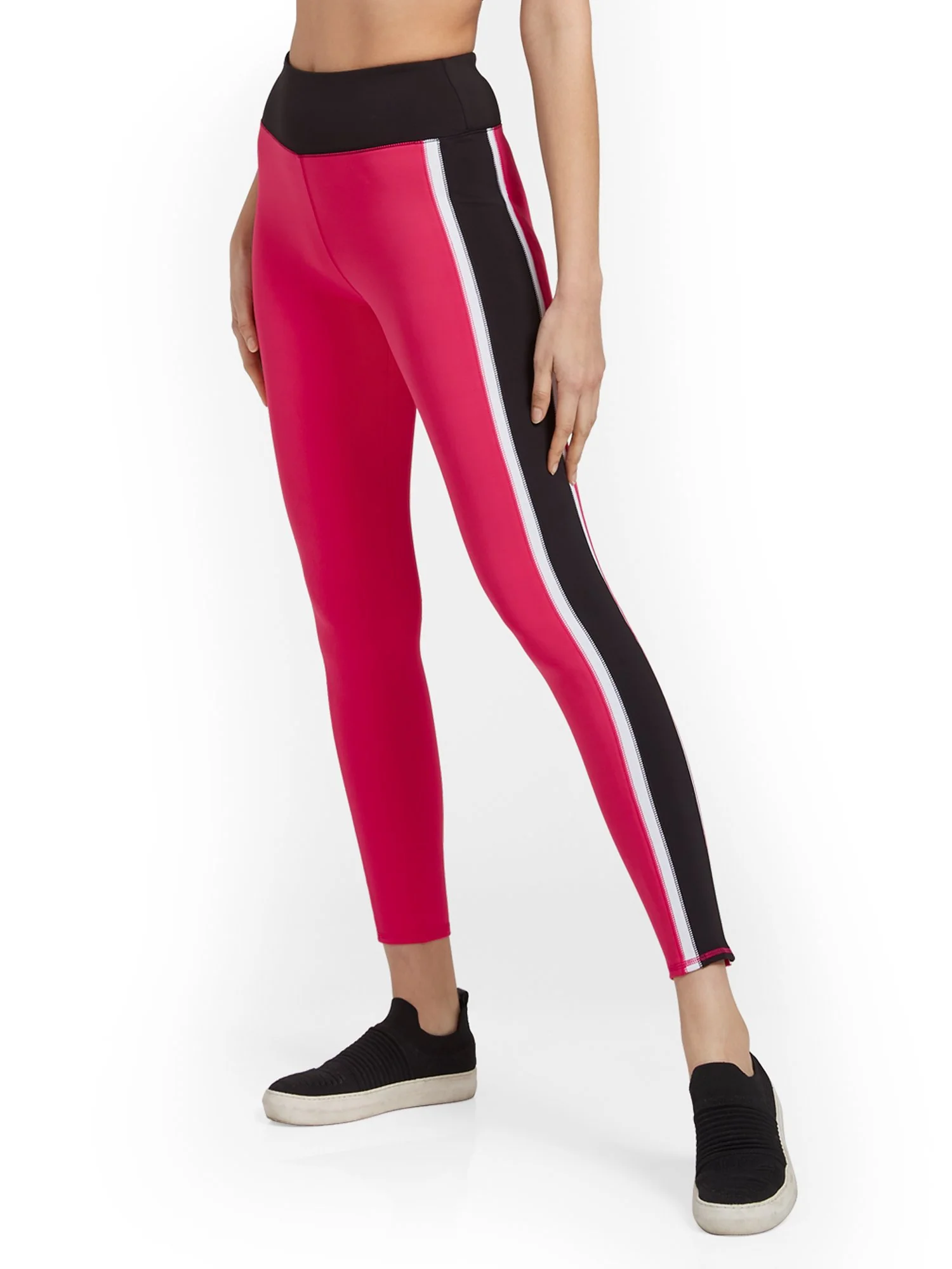 High-Waisted Side-Stripe Colorblock Pocket Legging - City Contour - Image 2