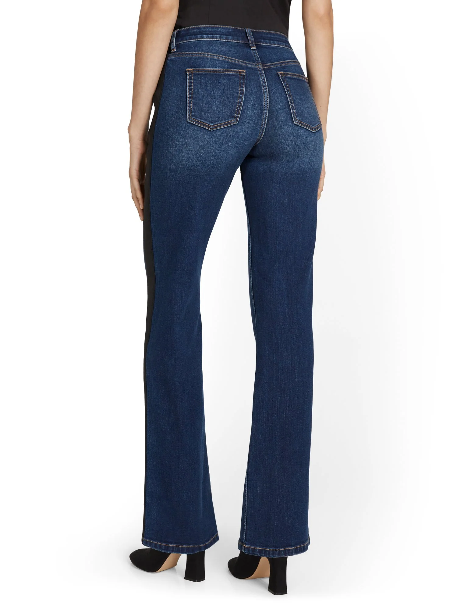 High-Waisted Side Stripe Wide-Leg Jeans - Image 3
