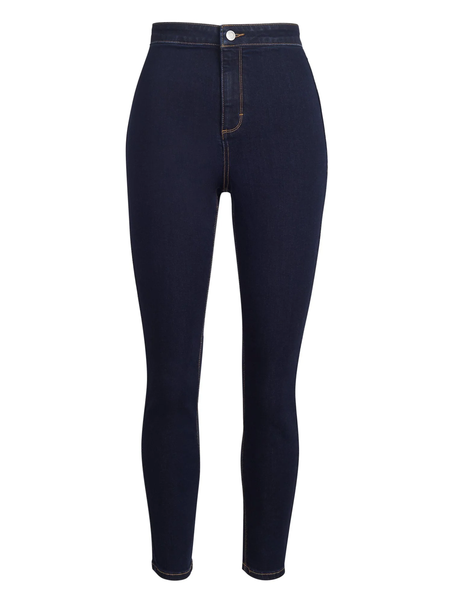 High-Waisted Skinny Jeans - Dark Blue - Image 2