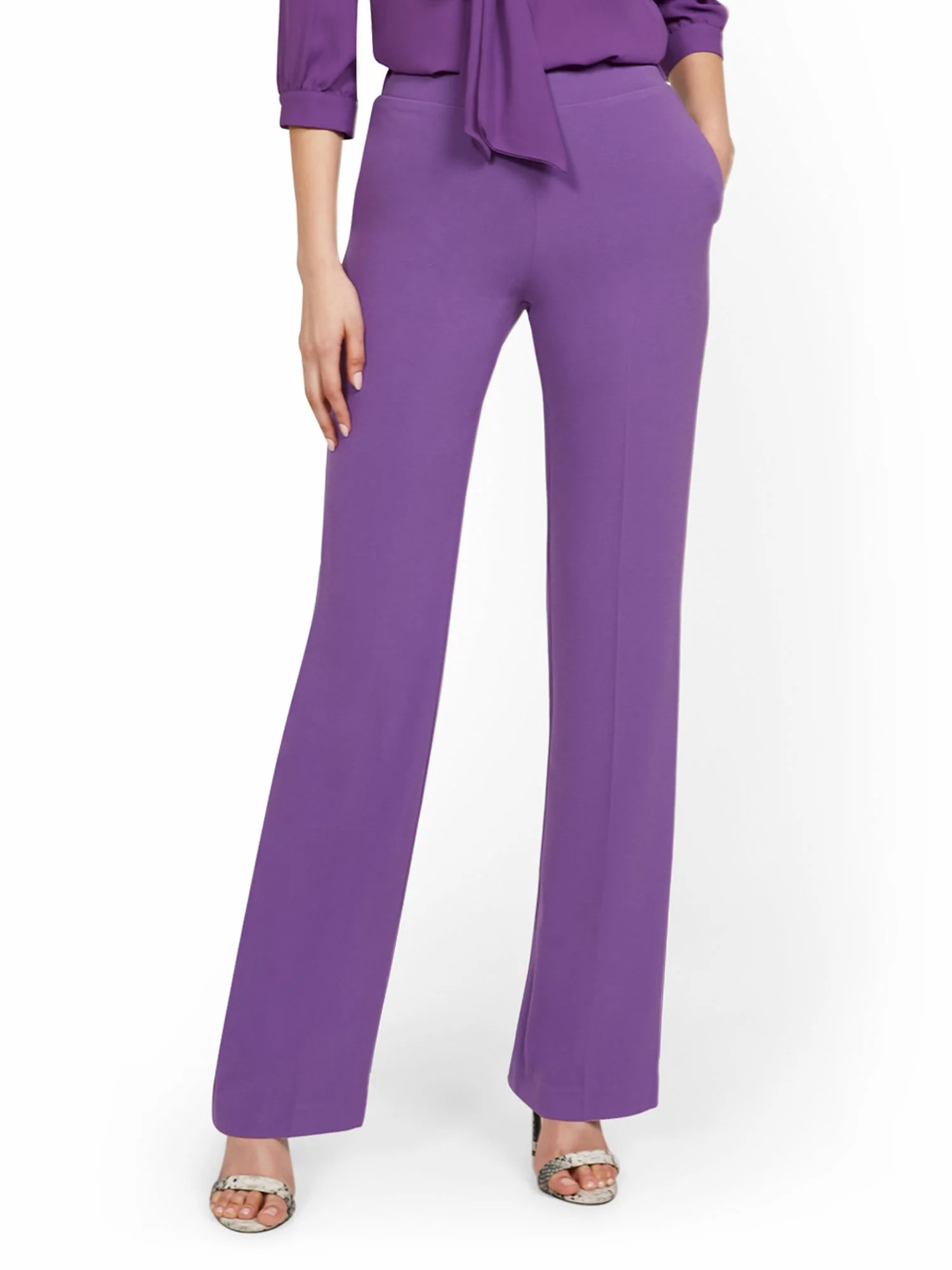 High-Waisted Straight-Leg Pull-On Pant - Image 2