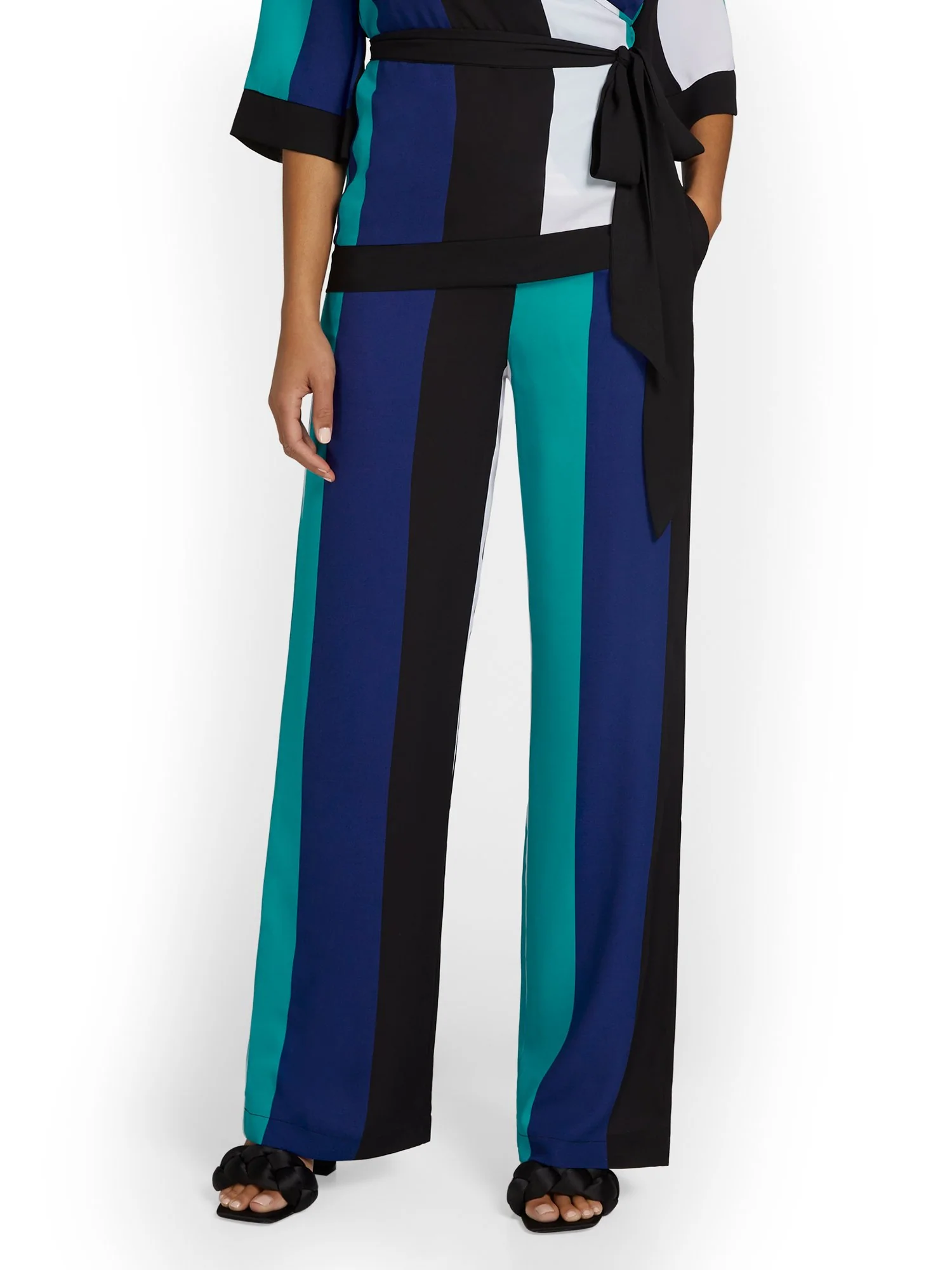High-Waisted Striped Palazzo Pant - Image 2