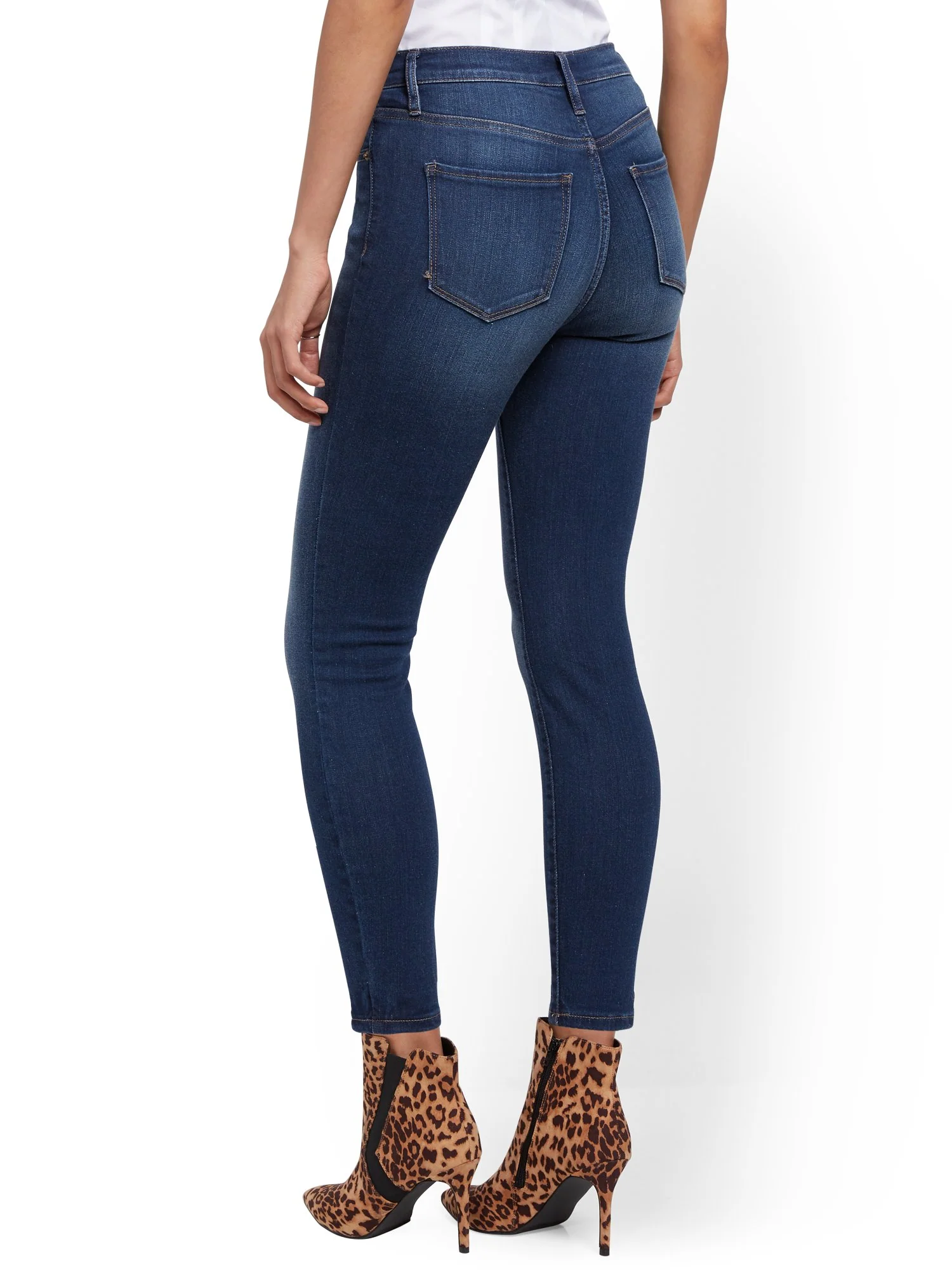 High-Waisted Super-Skinny Ankle Legging - Blueberry - Image 3