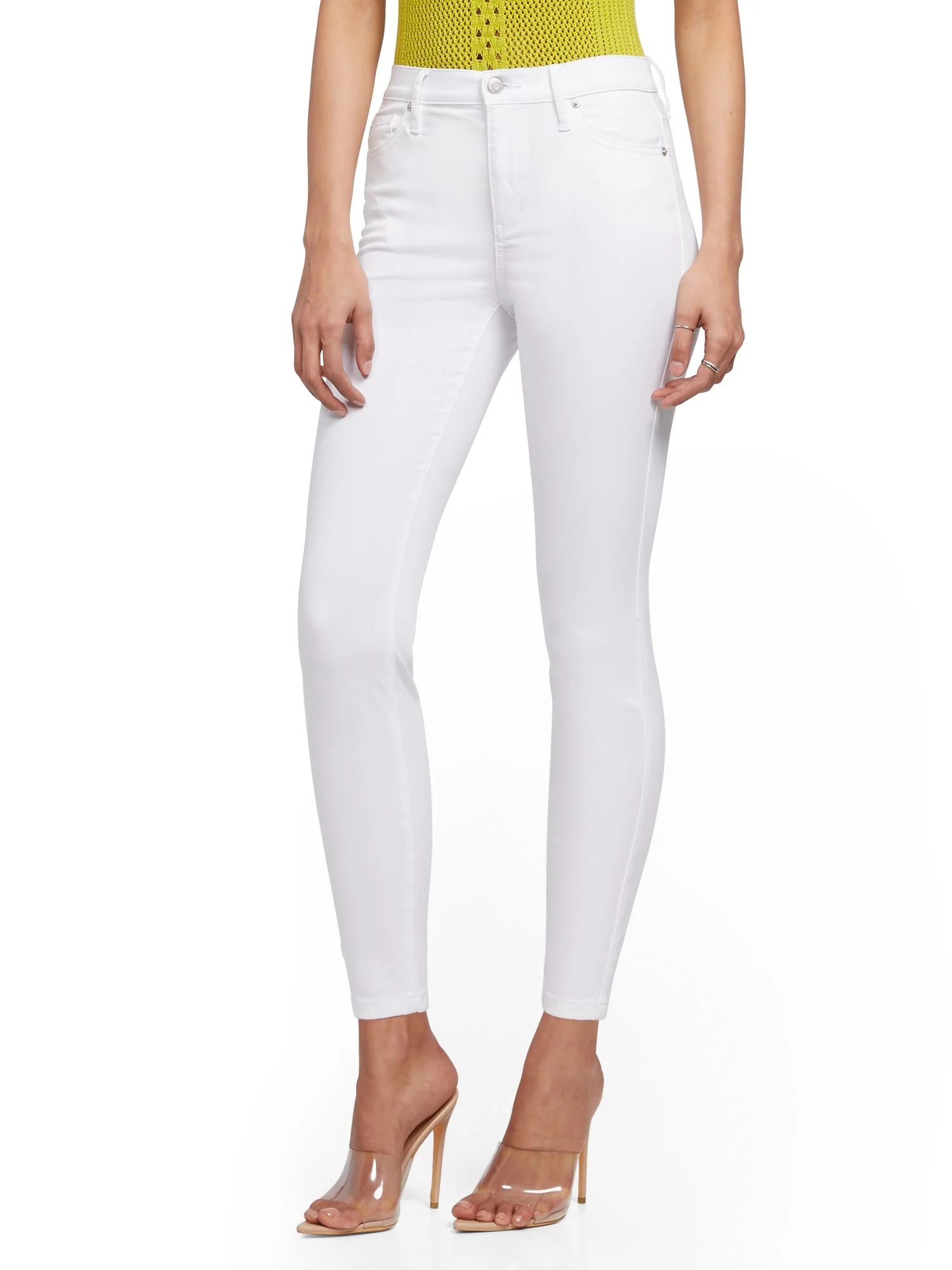 High-Waisted Super-Skinny Ankle Legging - White - Image 2