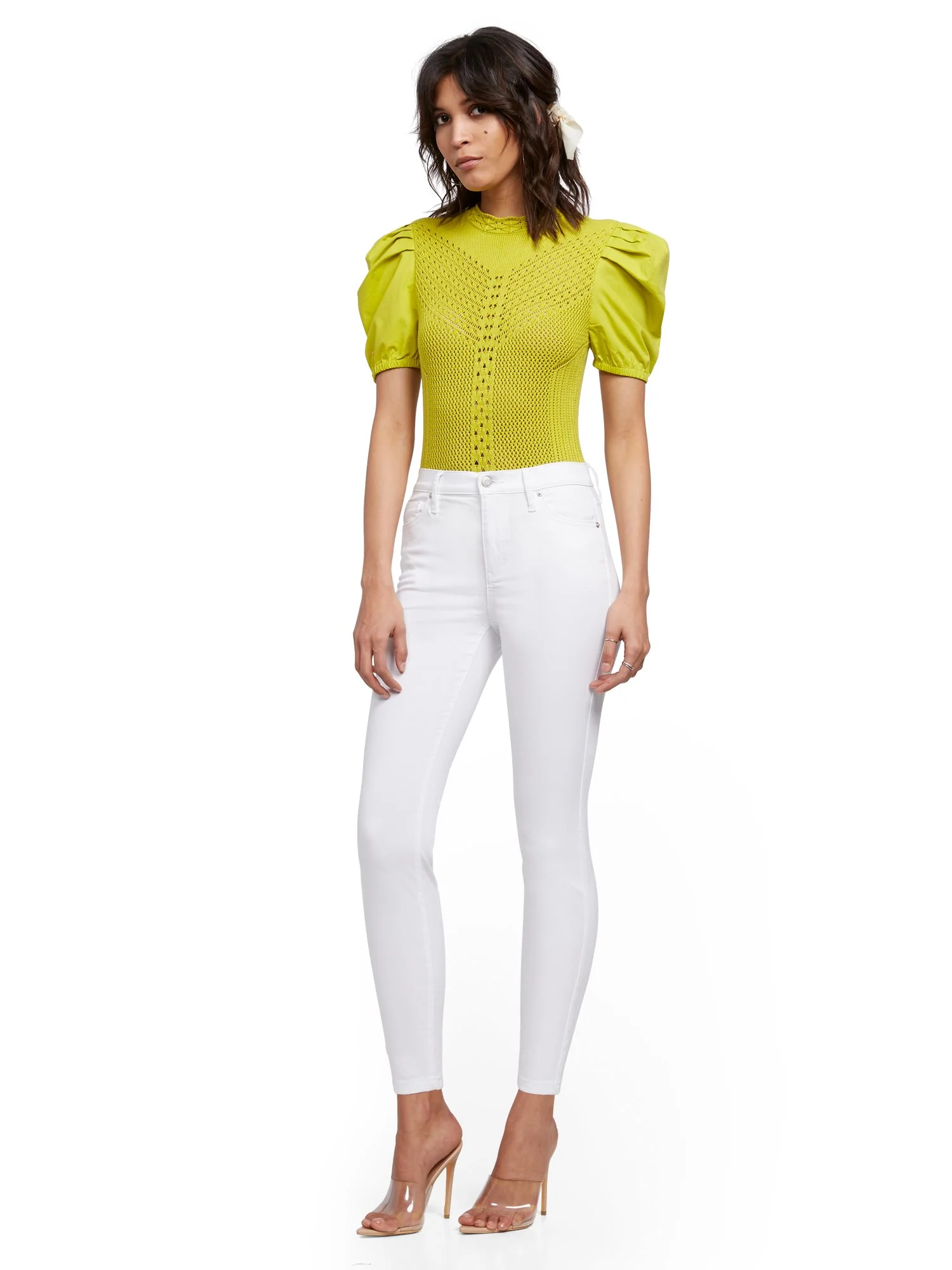 High-Waisted Super-Skinny Ankle Legging - White - Image 4