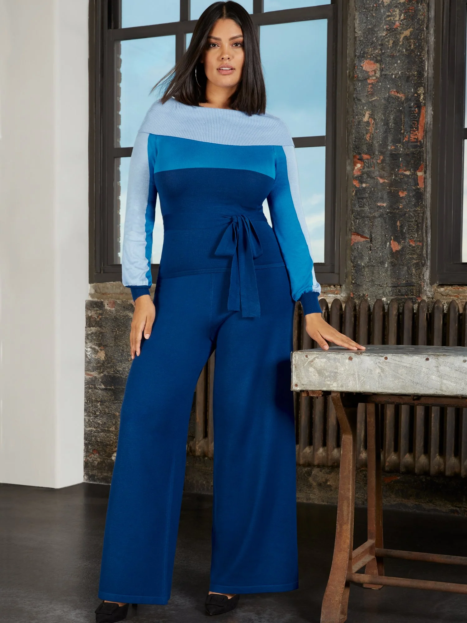 High-Waisted Sweater Palazzo Pant - Image 6