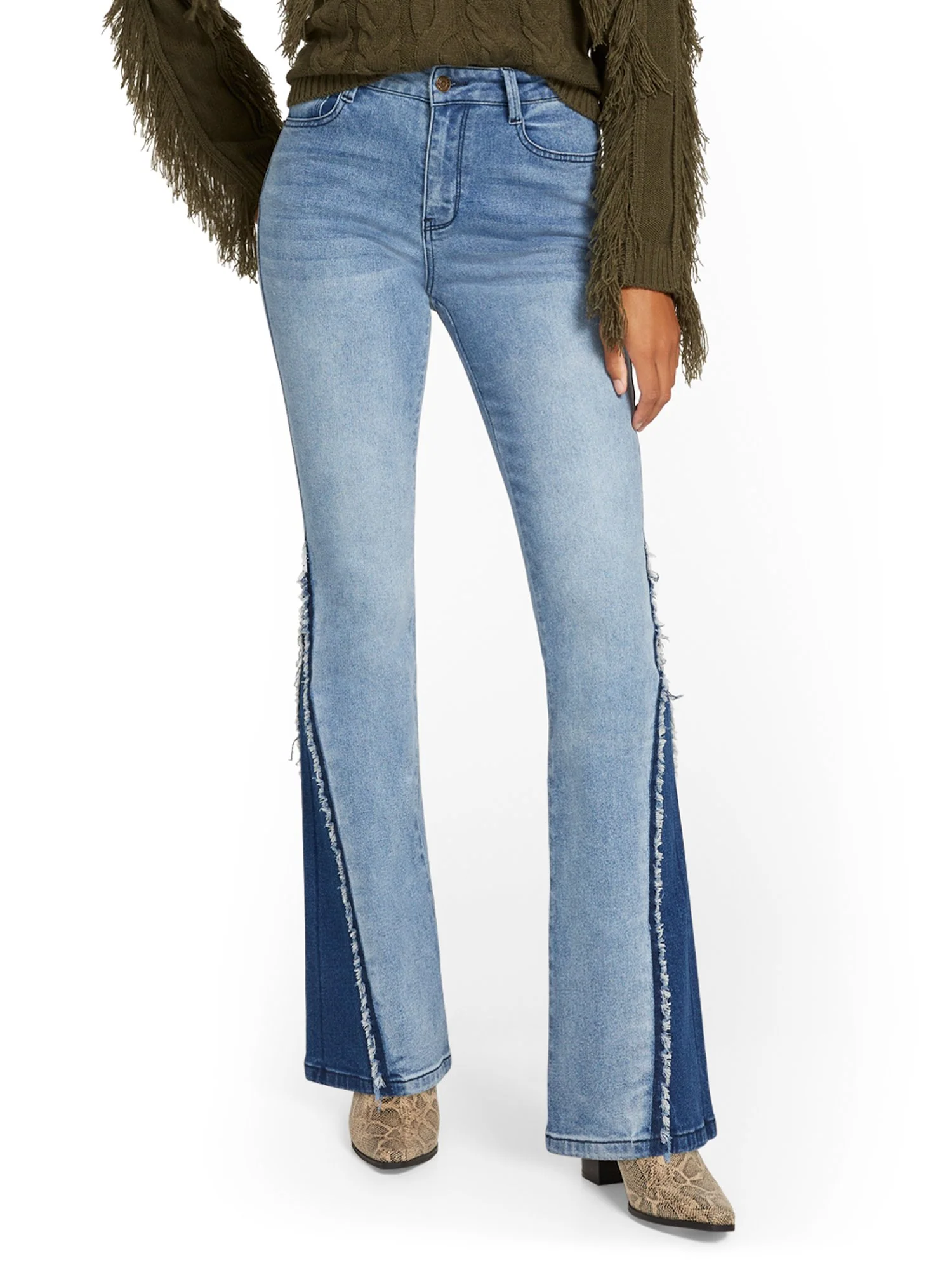 High-Waisted Wide-Leg Accent-Side Jeans - Image 2
