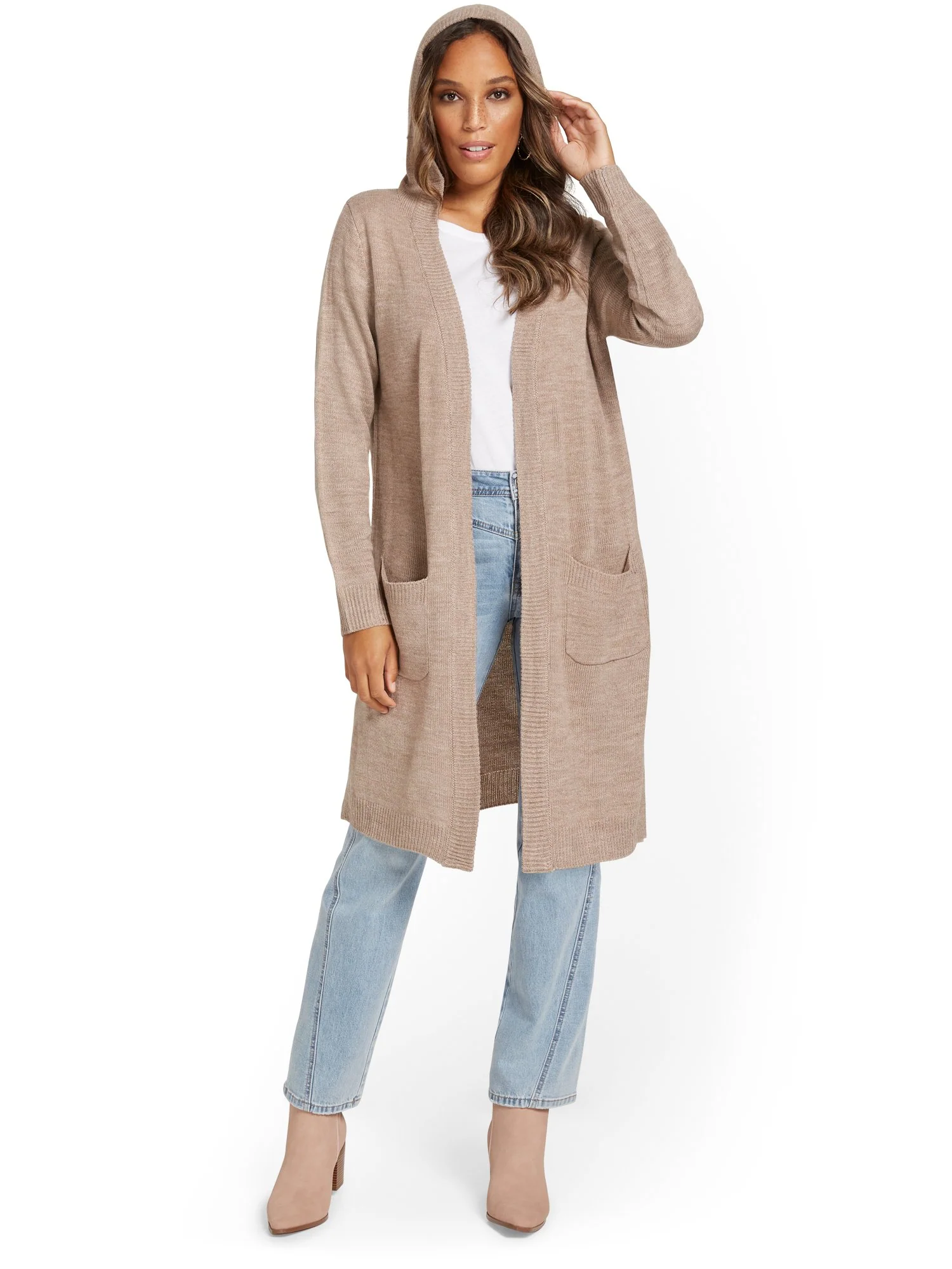 Hooded Knit Cardigan - Image 19