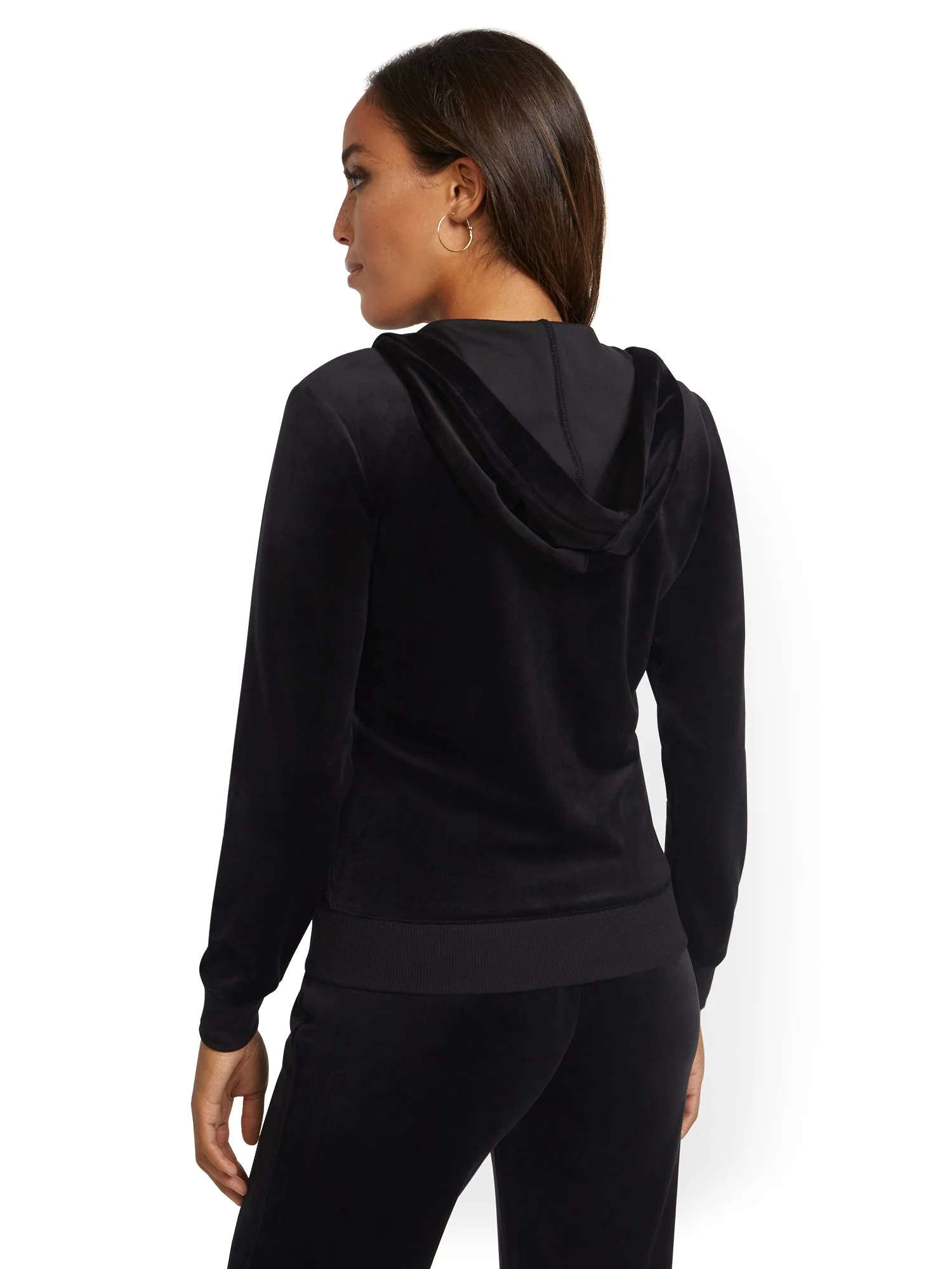 Hooded Velour Zip-Front Jacket - Dreamy Velour Collection - Image 3