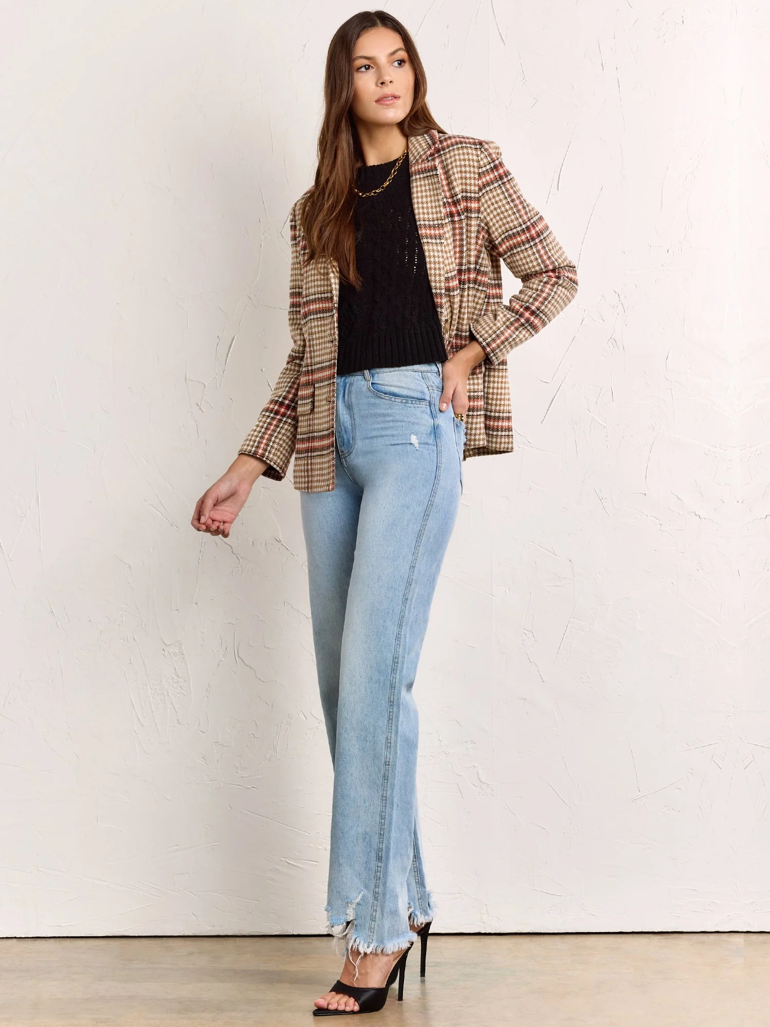 Lumiere Houndstooth Check Two Button Blazer - Brands We Love - Image 3